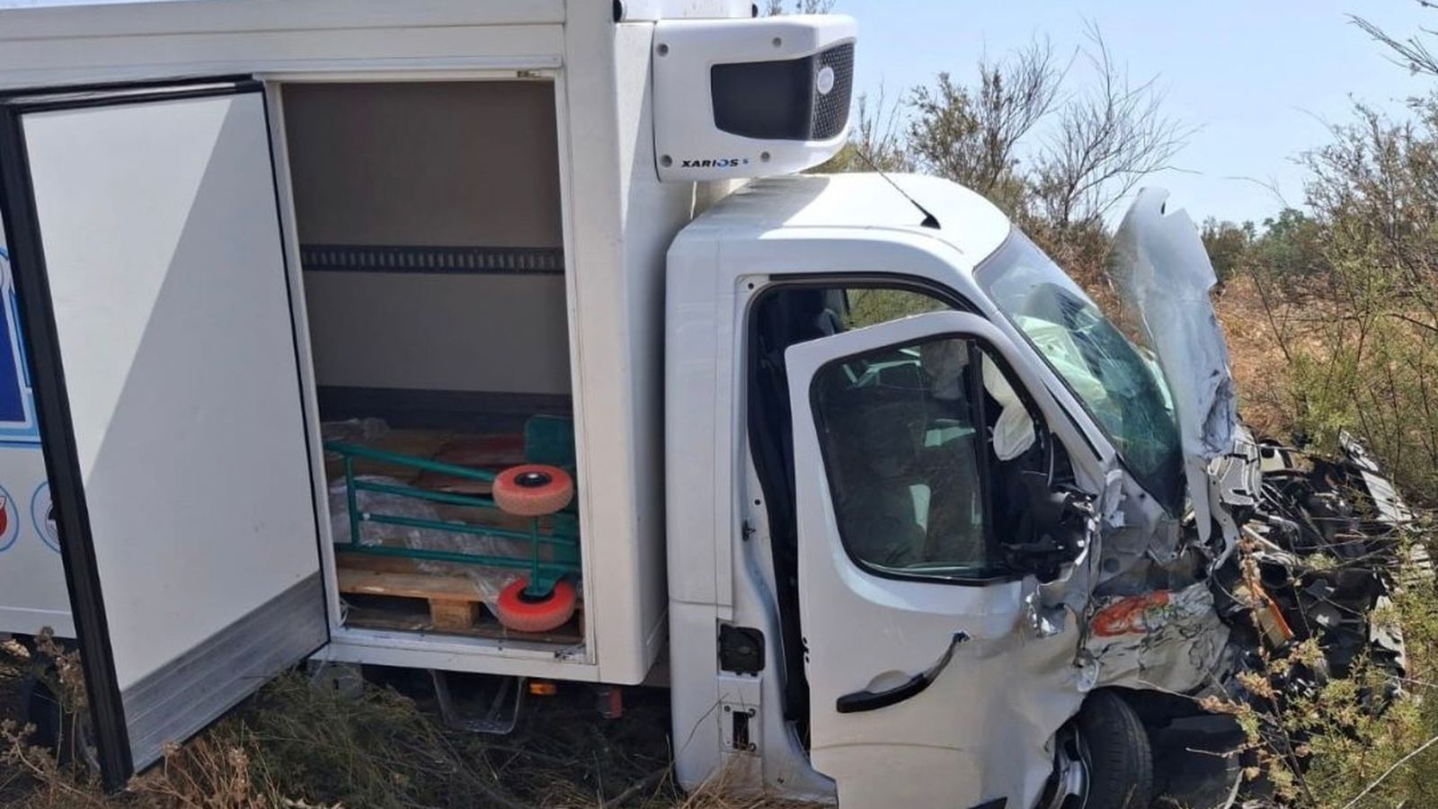 El camión involucrado en el siniestro