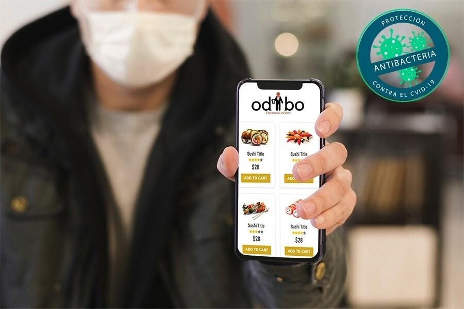 Una persona maneja desde su móvil la carta de un restaurante.