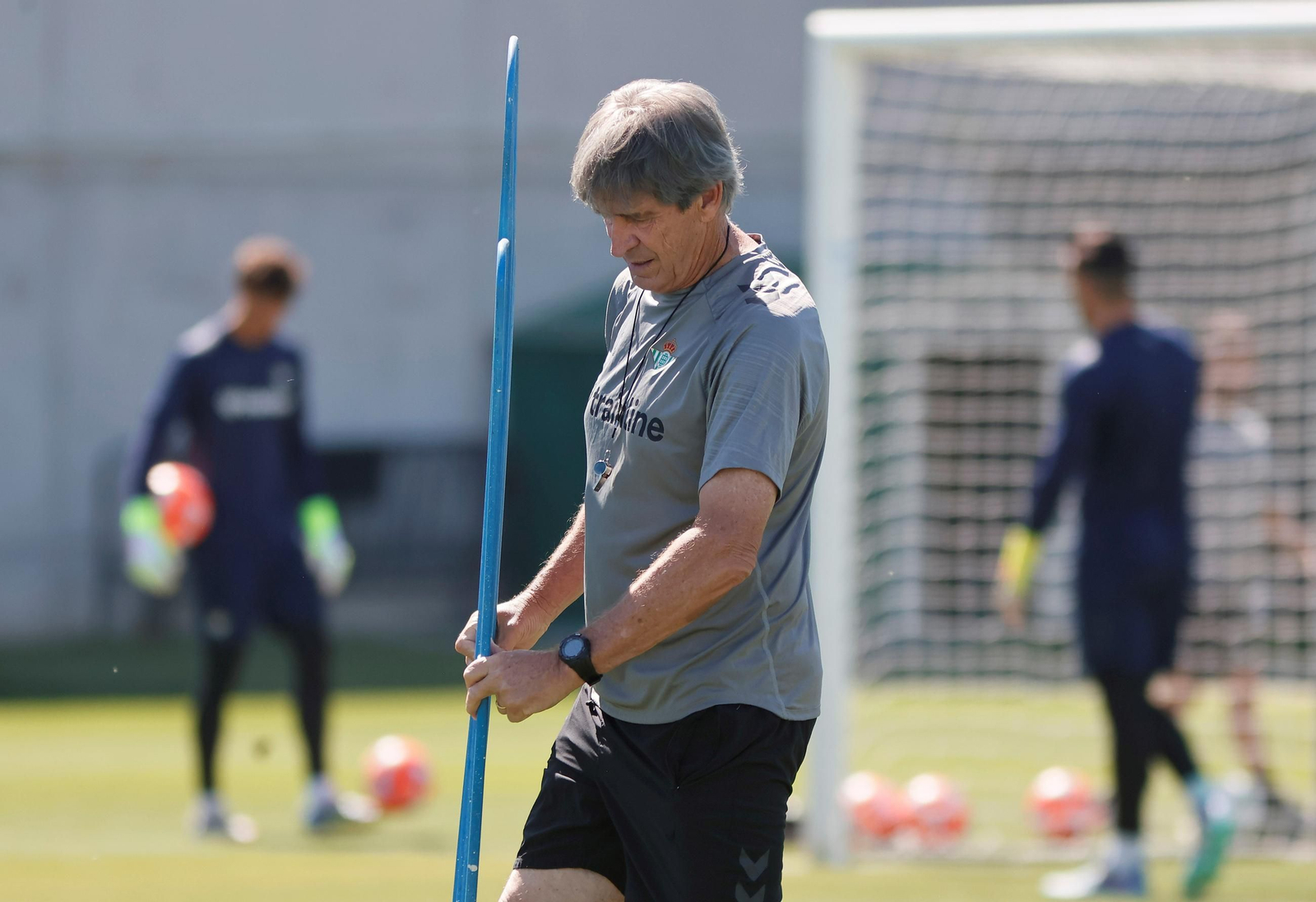 Pellegrini, en el entrenamiento de este miércoles. Pellegrini, en el entrenamiento de este miércoles.