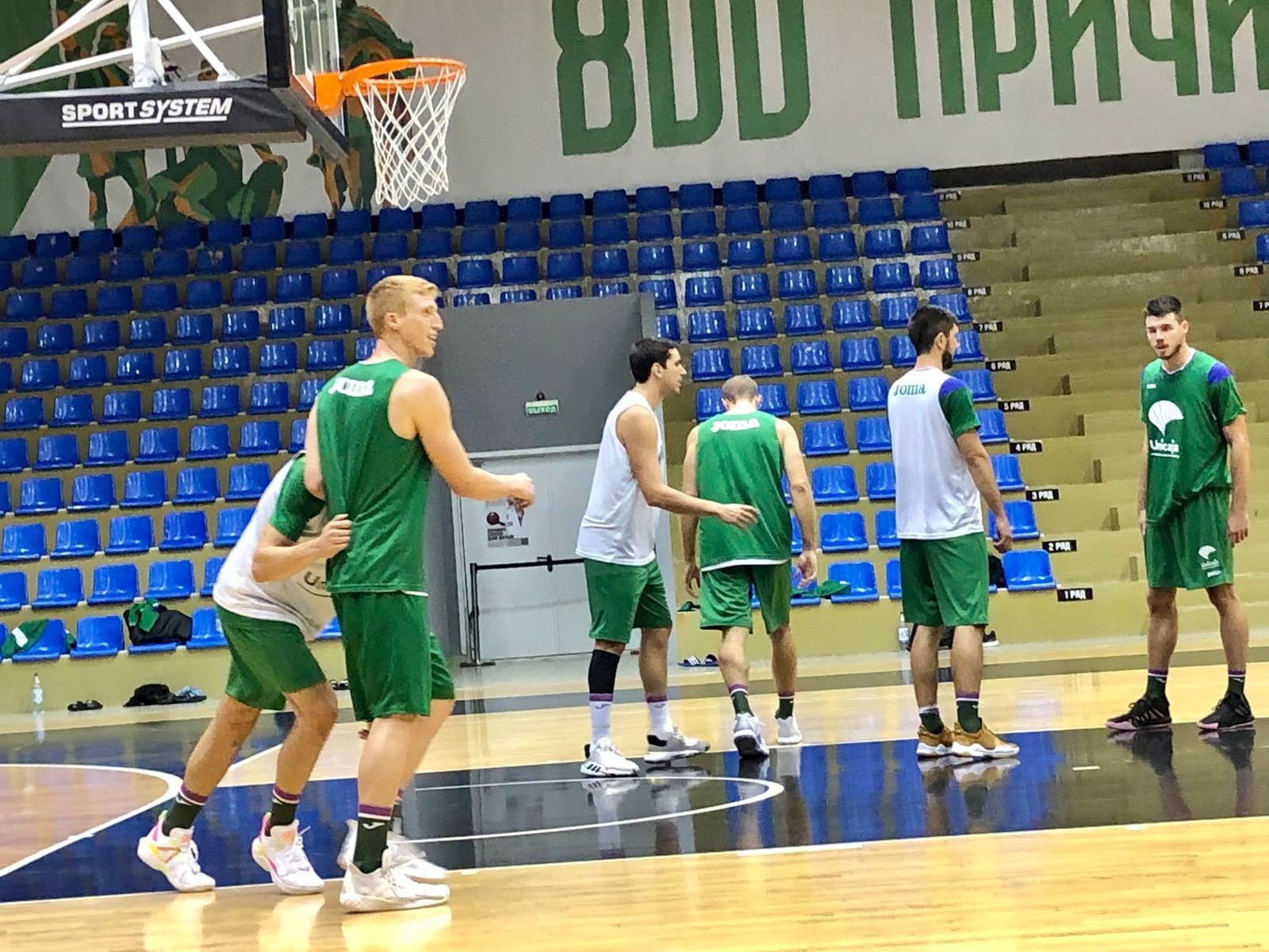 Las fotos del entrenamiento del Unicaja en Novgorod