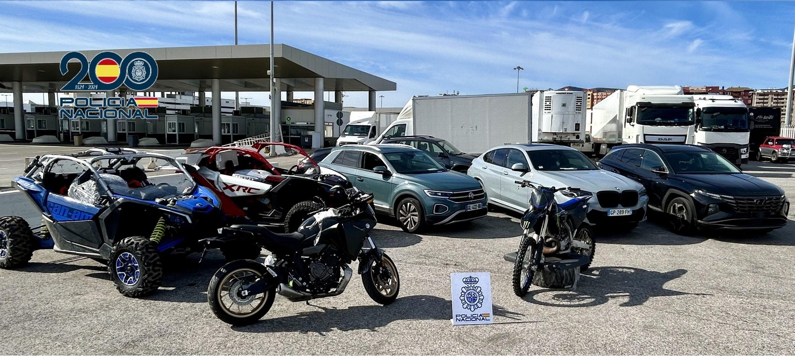 Vehículos recuperados en el Puesto Fronterizo Marítimo de Algeciras.