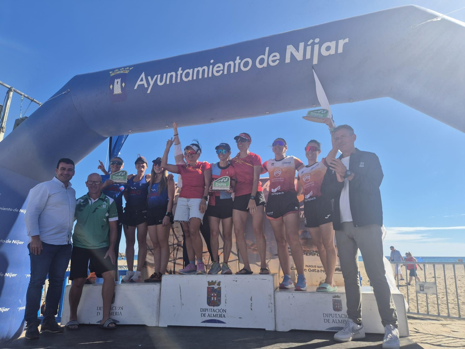 Uno de los podios de la prueba desarrollada en el Parque Natural de Cabo de Gata-Níjar.