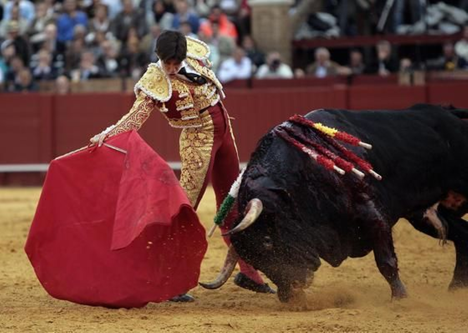 Esaú Fernández cerró la tarde con el sexto toro, de cuya faena obtuvo una oreja.

Foto: Juan Carlos Muñoz