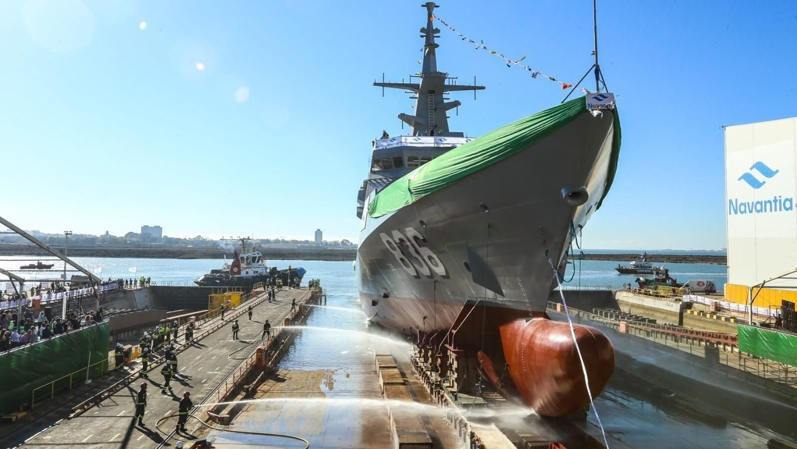 Así ha sido la botadura de la corbeta 'Unayzah' en Navantia San Fernando