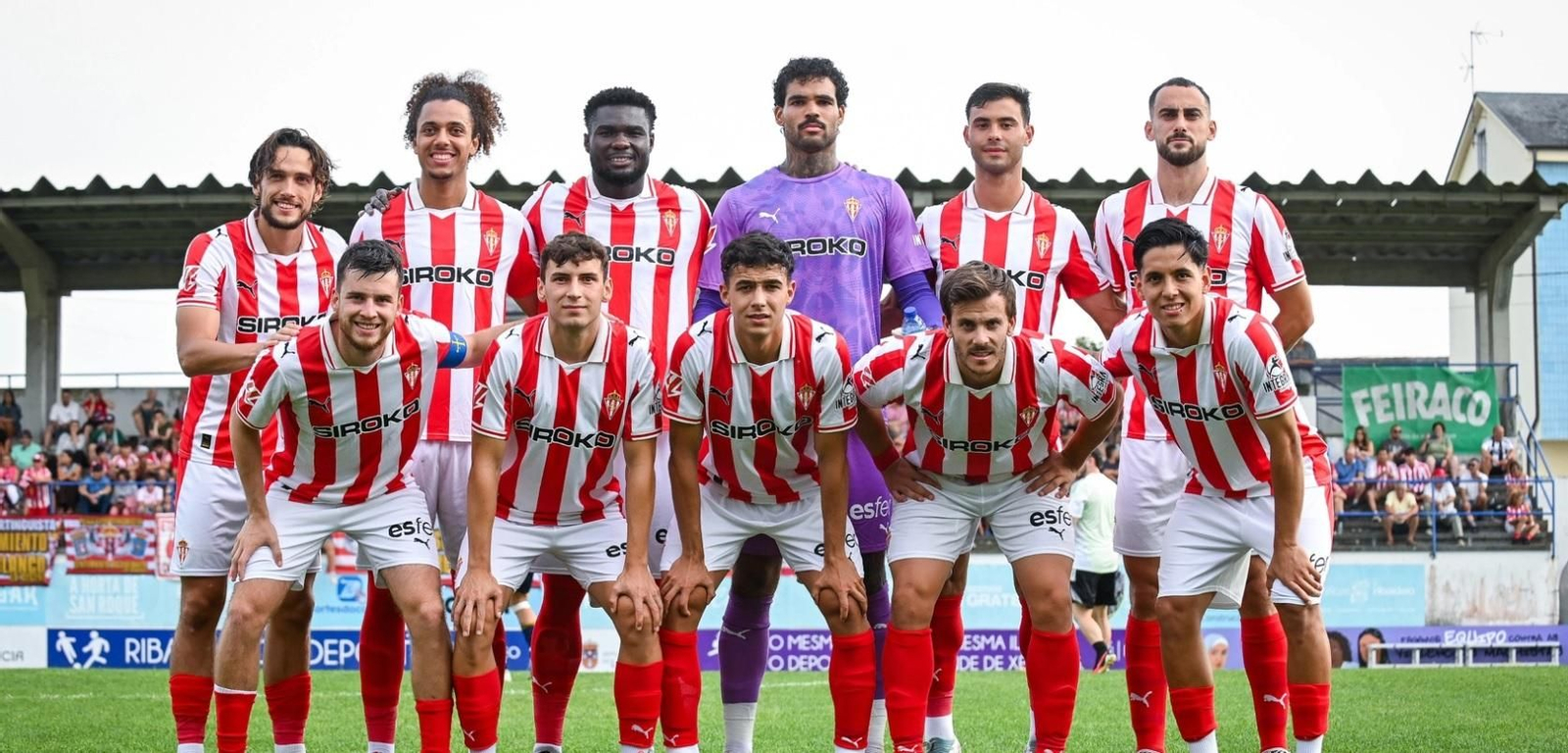Once inicial del Sporting de Gijón en su último partido de pretemeporada ante el Racing de Ferrol