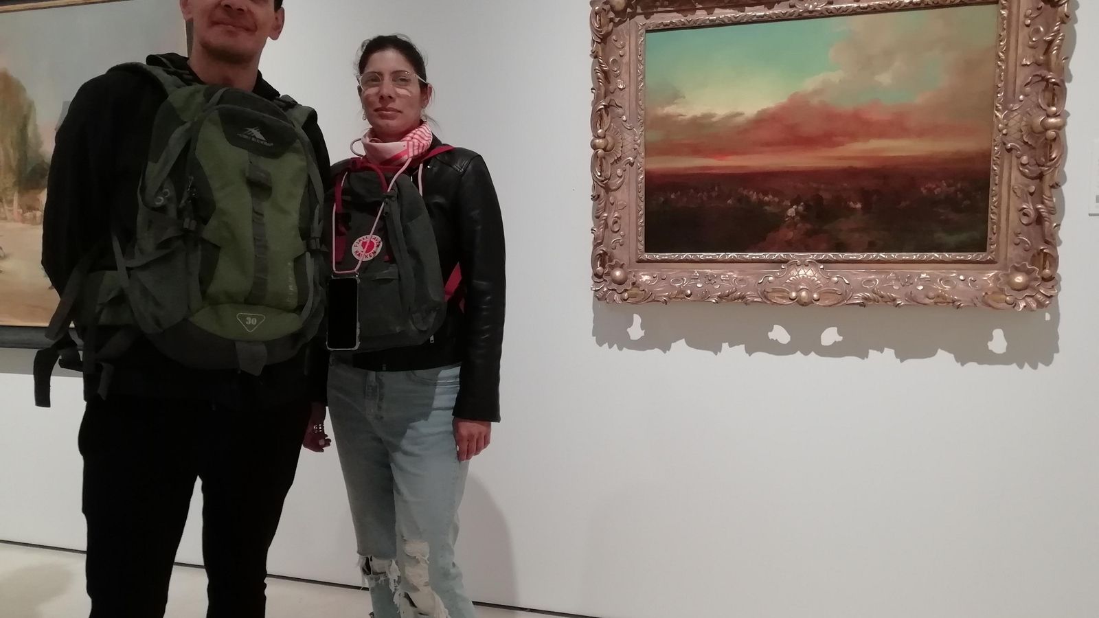 Priscila Vargas y Luis Diego Mata, en el Museo Thyssen.