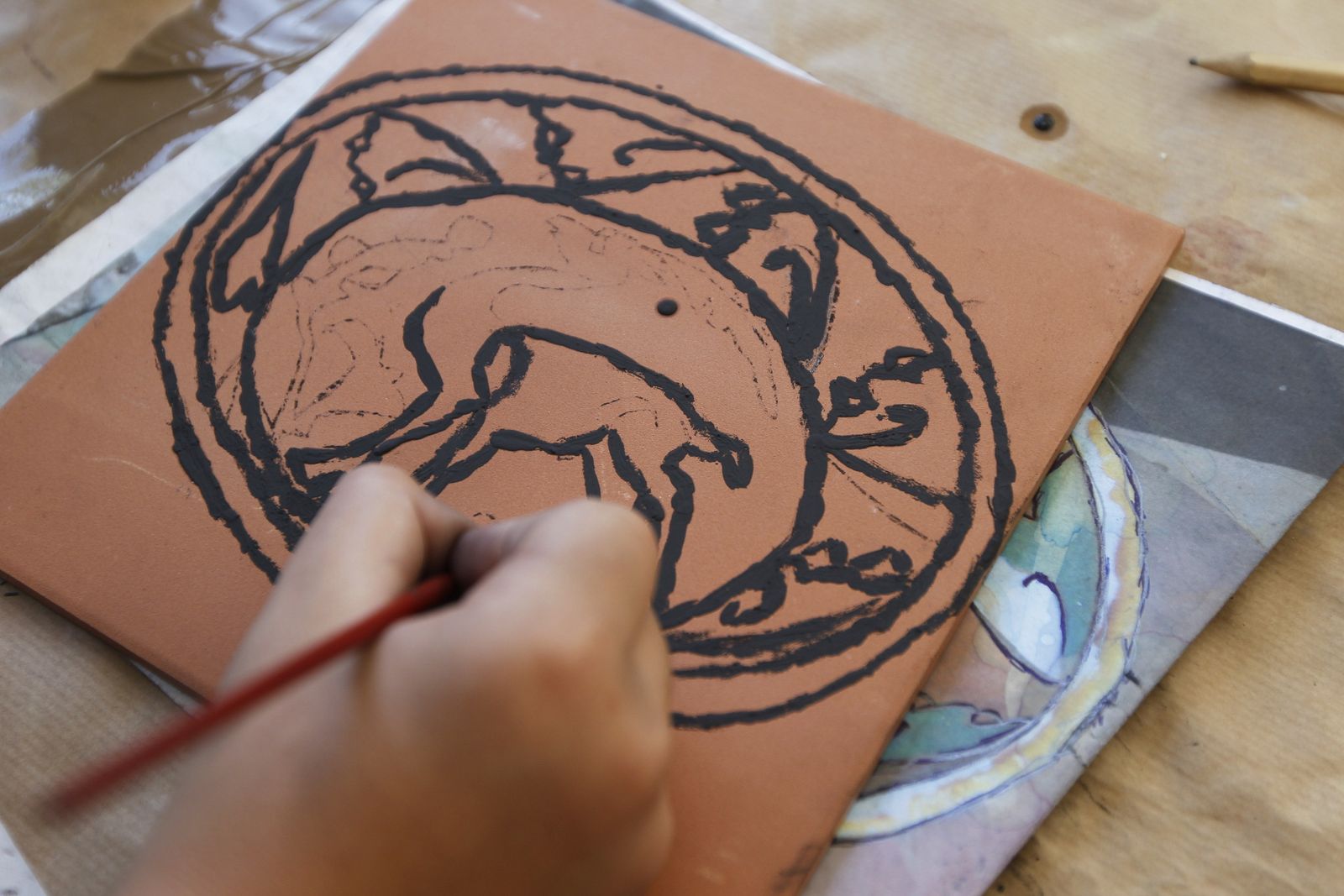 Taller cuerda-seca alfarería. Feria de Almería 2019