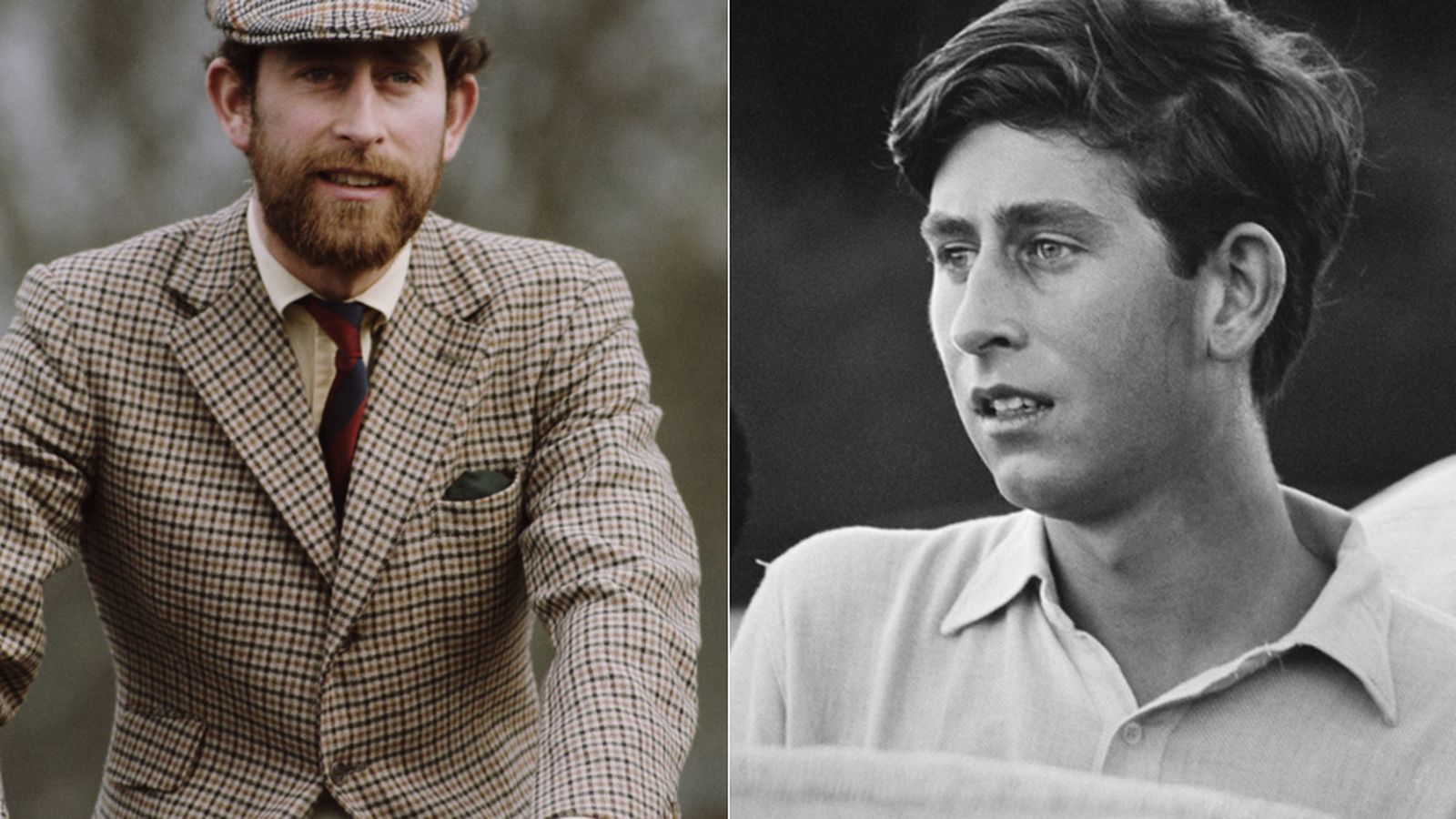 Dos fotos de archivo del príncipe Carlos; de joven y de niño.