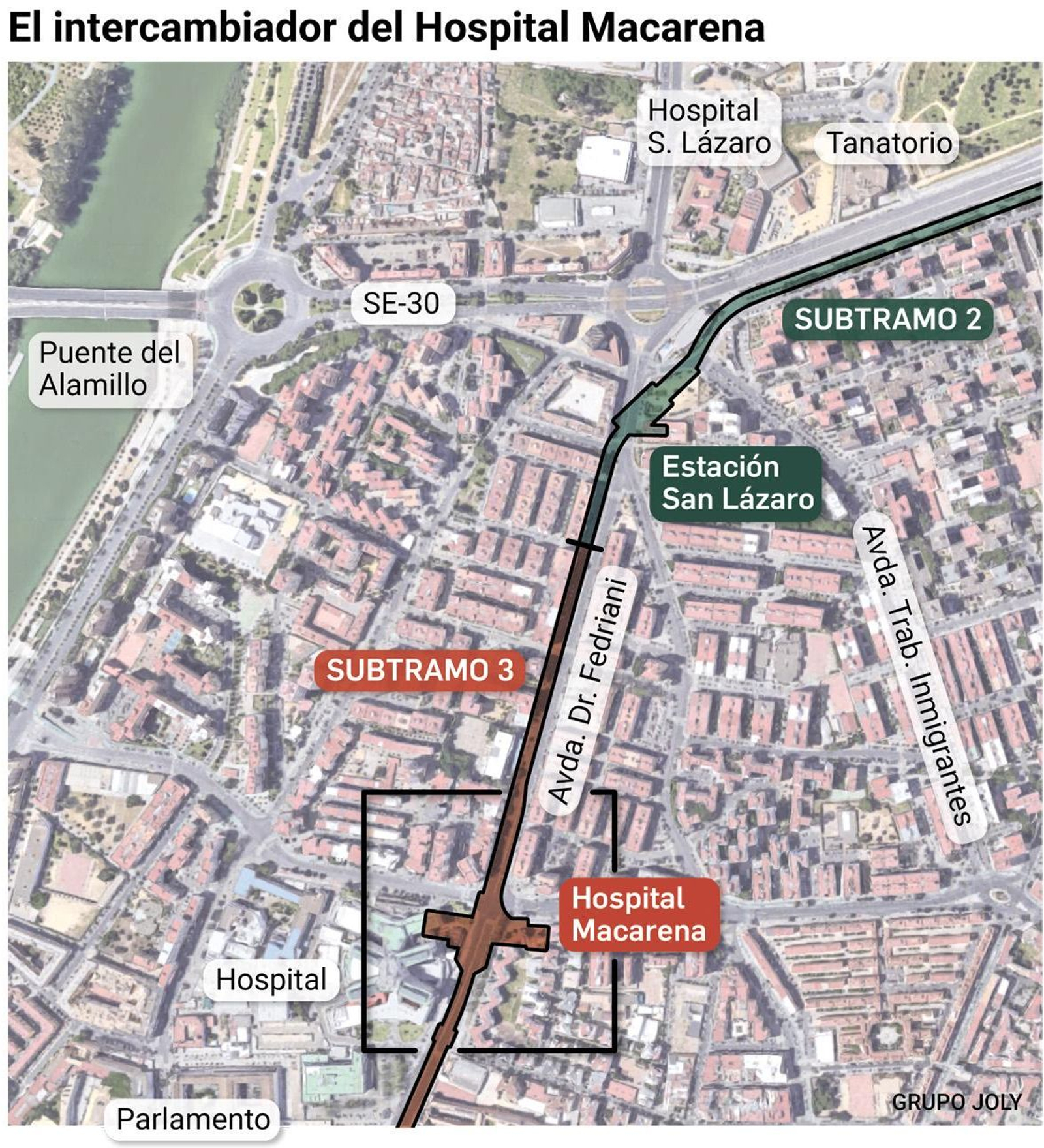 Localizador del intercambiador Hospital Macarena. Fuente: Junta de Andalucía.
