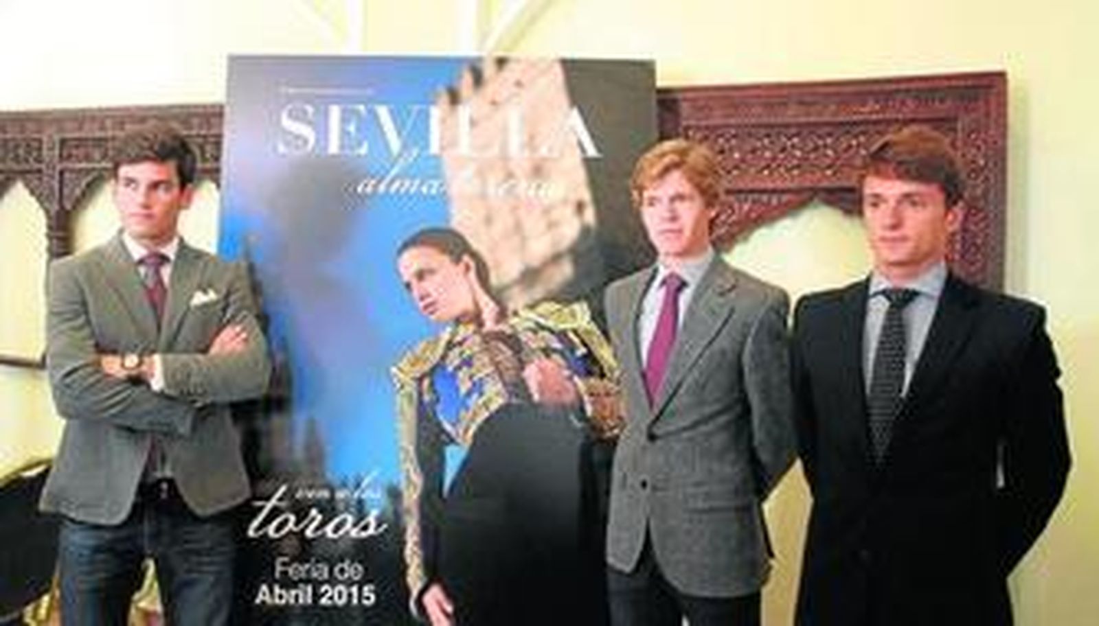 José Garrido, Borja Jiménez y Lama de Góngora antes del encuentro con la prensa, ayer, en el hotel Vincci La Rábida.