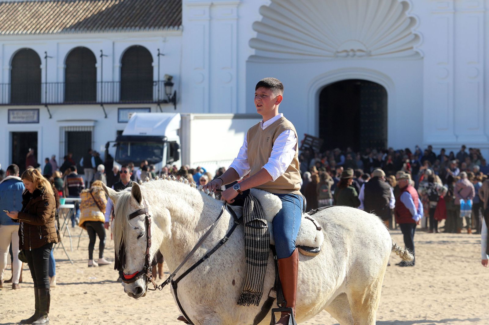 Imágenes del ambiente previo a la celebración de la Candelaria en El Rocío
