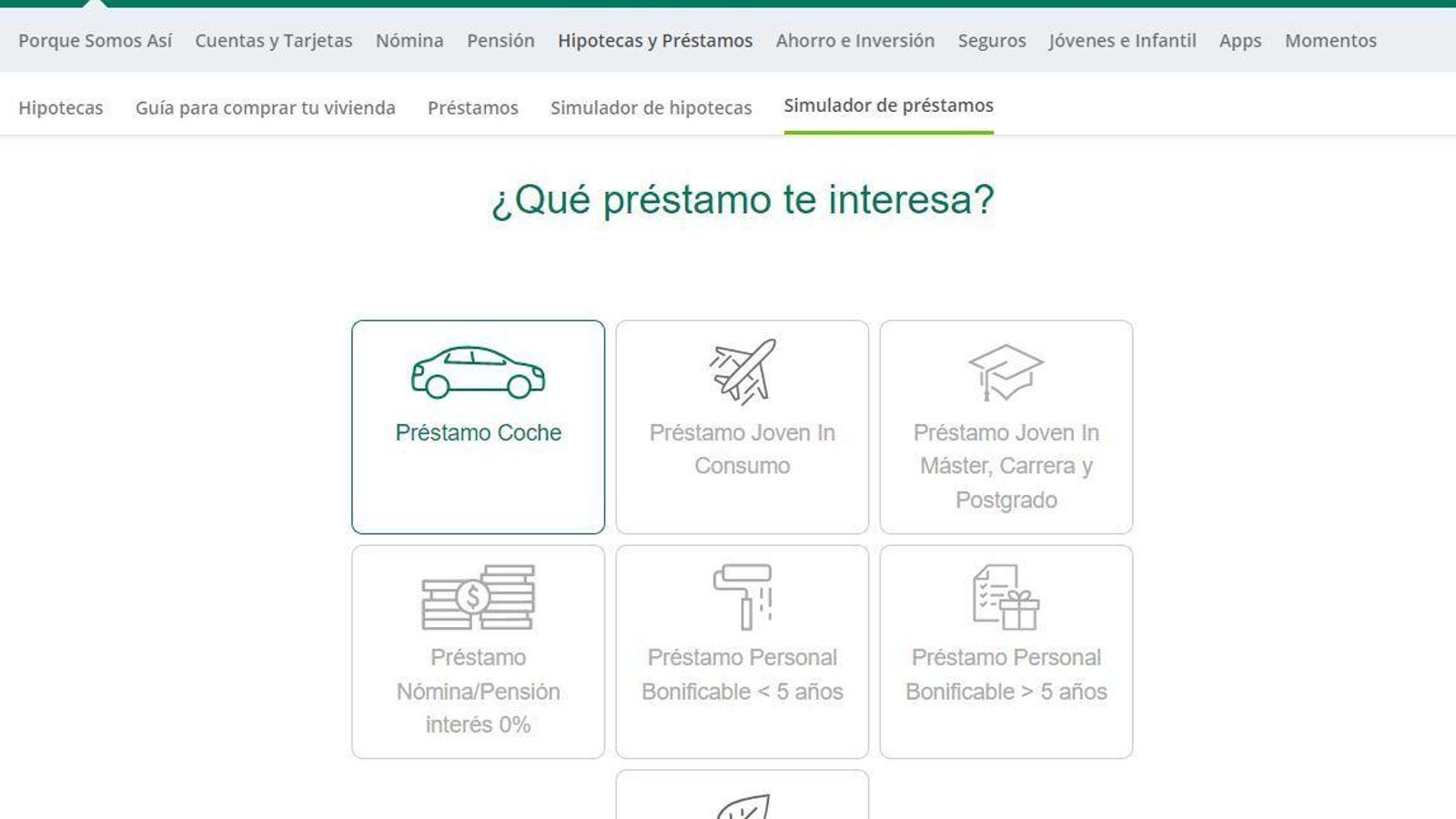 ¿Qué préstamo te interesa?