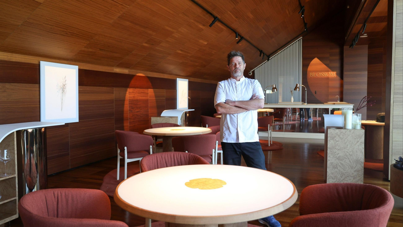 El chef argentino Emiliano Schobert en el restaurante Blossom.