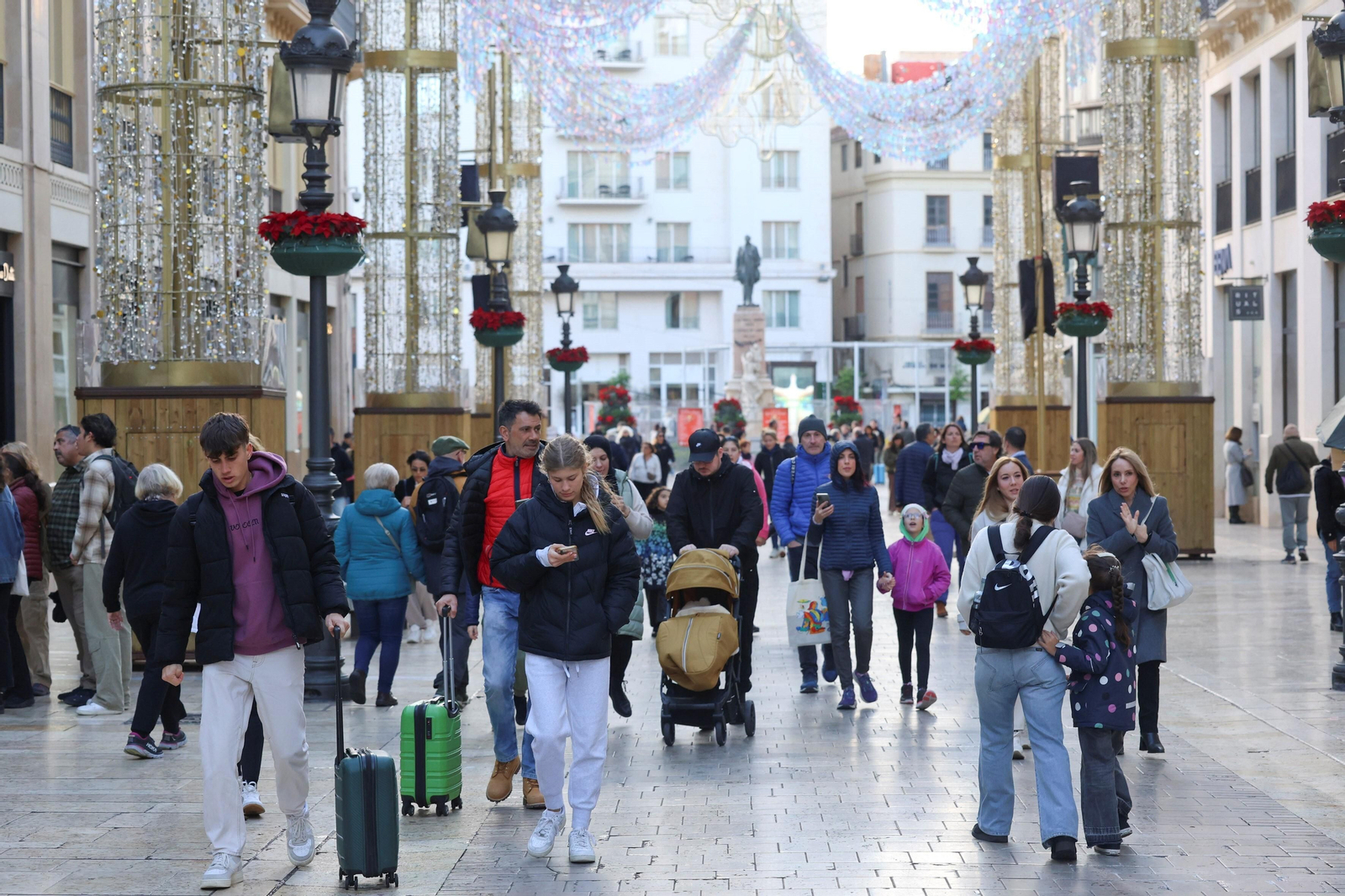 Grupo de personas en la Calle Marqués de Larios de Málaga