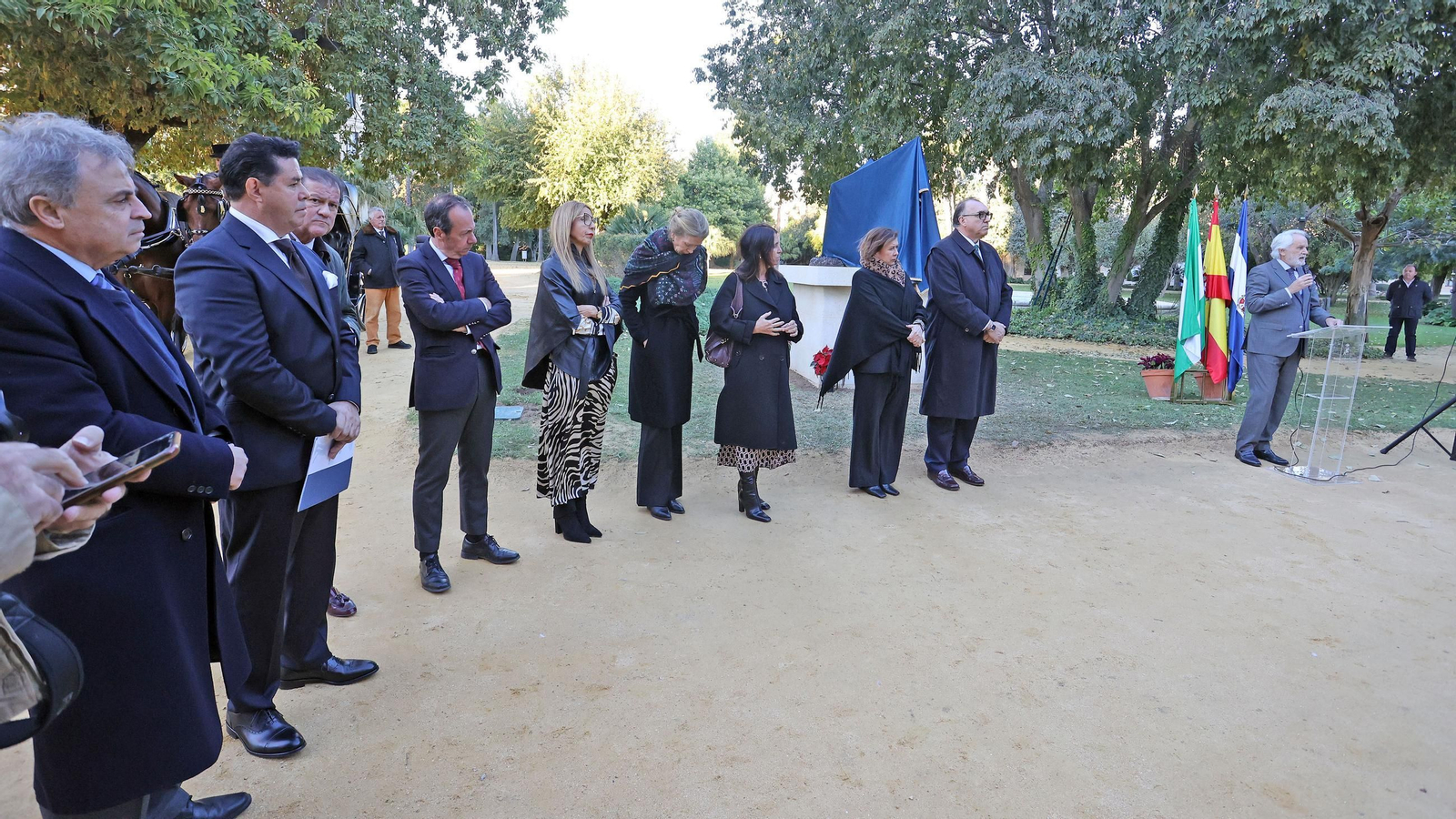 Inauguración del monumento dedicado a Álvaro Domecq en la Real Escuela