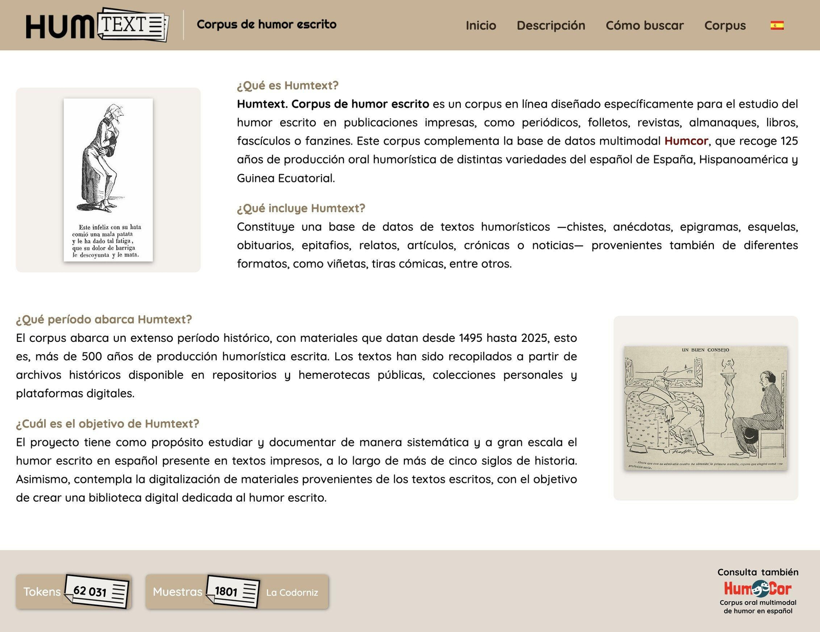 Una de las muestras del archivo HUMtext.