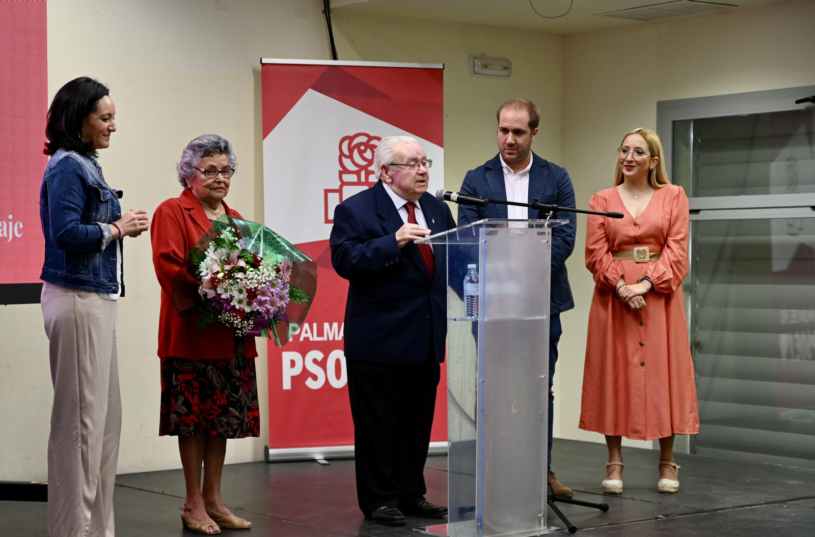 Manuel López Maraver, durante su intervención en su homenaje.