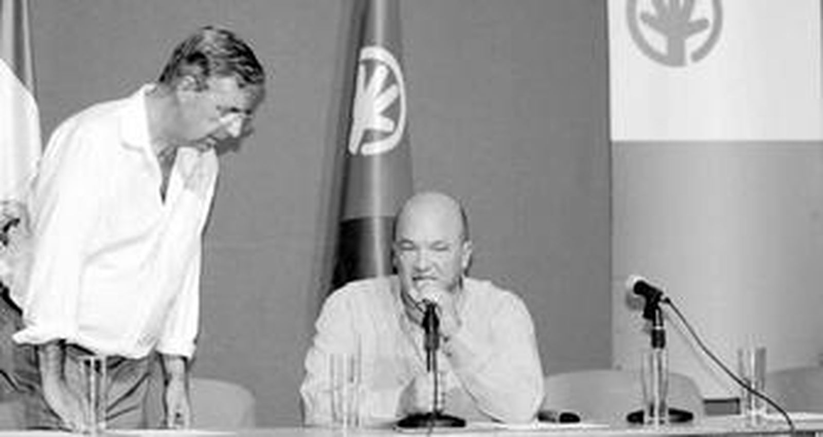 El anterior concejal de Urbanismo, José Ortega, y el ex alcalde de Algeciras Patricio González, en una rueda de prensa durante su etapa en el Partido Andalucista.