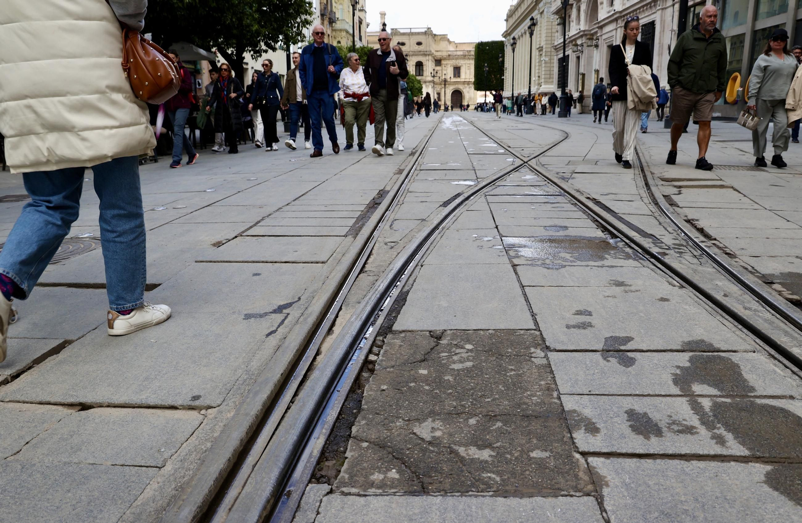 Mal estado del pavimento en la Avenida de la Constitución