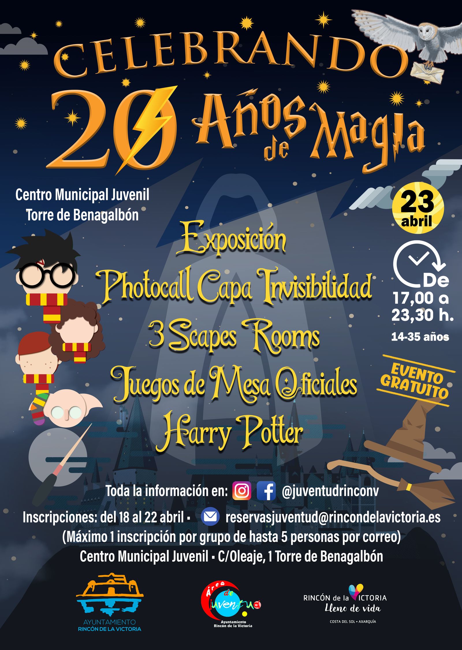 Cartel con las actividades programadas para conmemorar el 20 Aniversari de Harry Potter