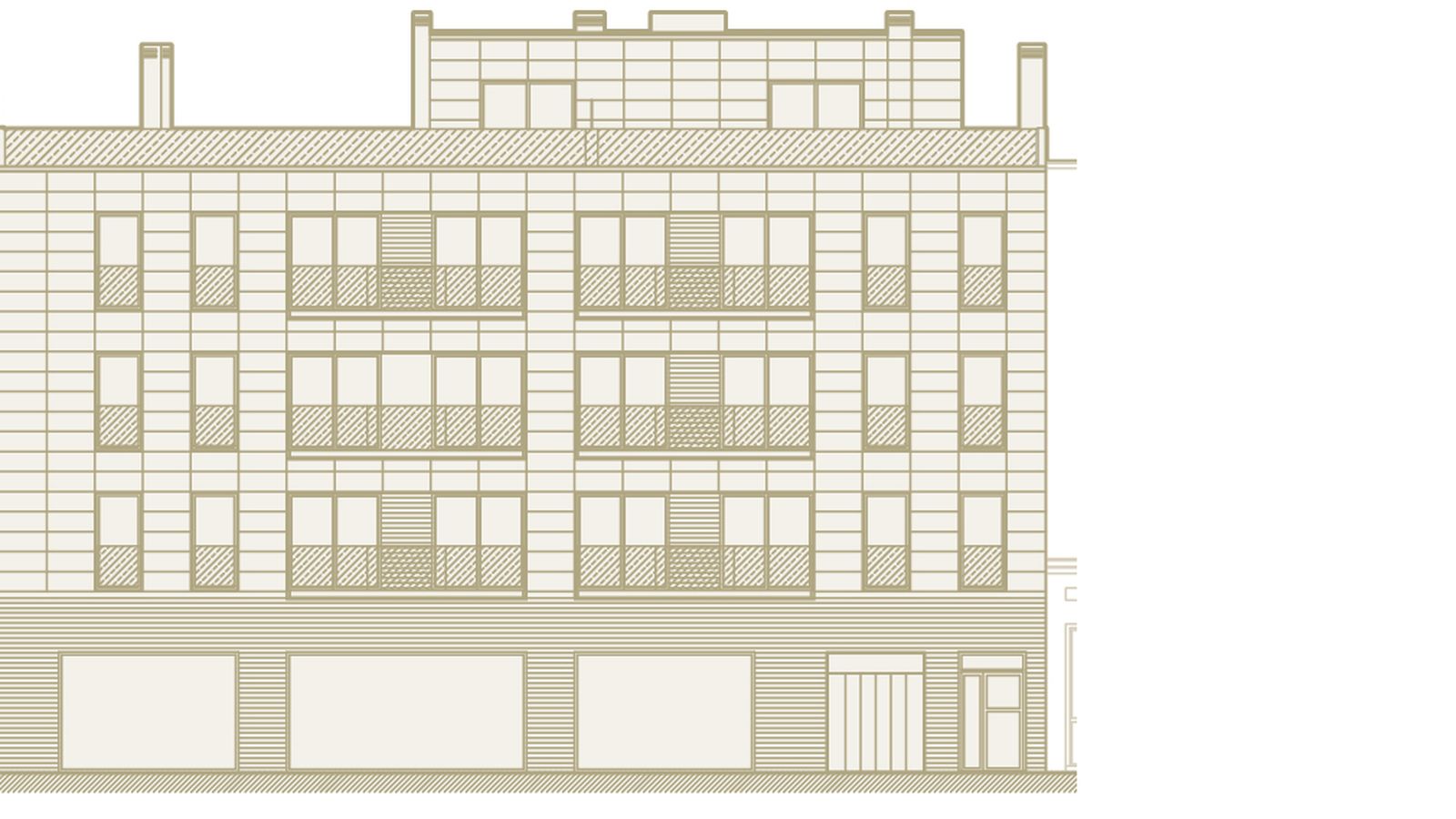 Fachada principal del edificio de Paseo Colón.