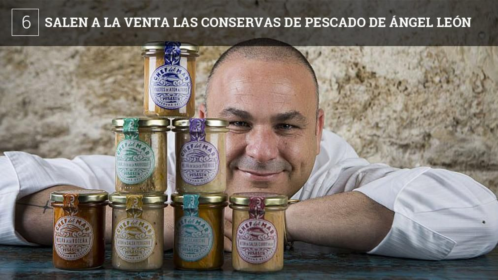Aponiente, el restaurante de Angel León en El Puerto de Santa María, ha acogido la presentación a la industria de la distribución de la nueva línea de conservas que el cocinero lanza al mercado de la mano de la empresa onubense Pesasur. Se trata de una colección de siete conservas diferentes que son pioneras en el sector: filetes de atún al toro, atún en escabeche de zanahoria, filetes de caballa en salsa marroquí, atún listado en curry rojo, filetes de melva en salsa de puerros, melva en roteña y filetes de atún en salsa perigord. Las conservas estarán a la venta en todos los supermercados y grandes superficies a nivel nacional y on line en la web de la marca.
