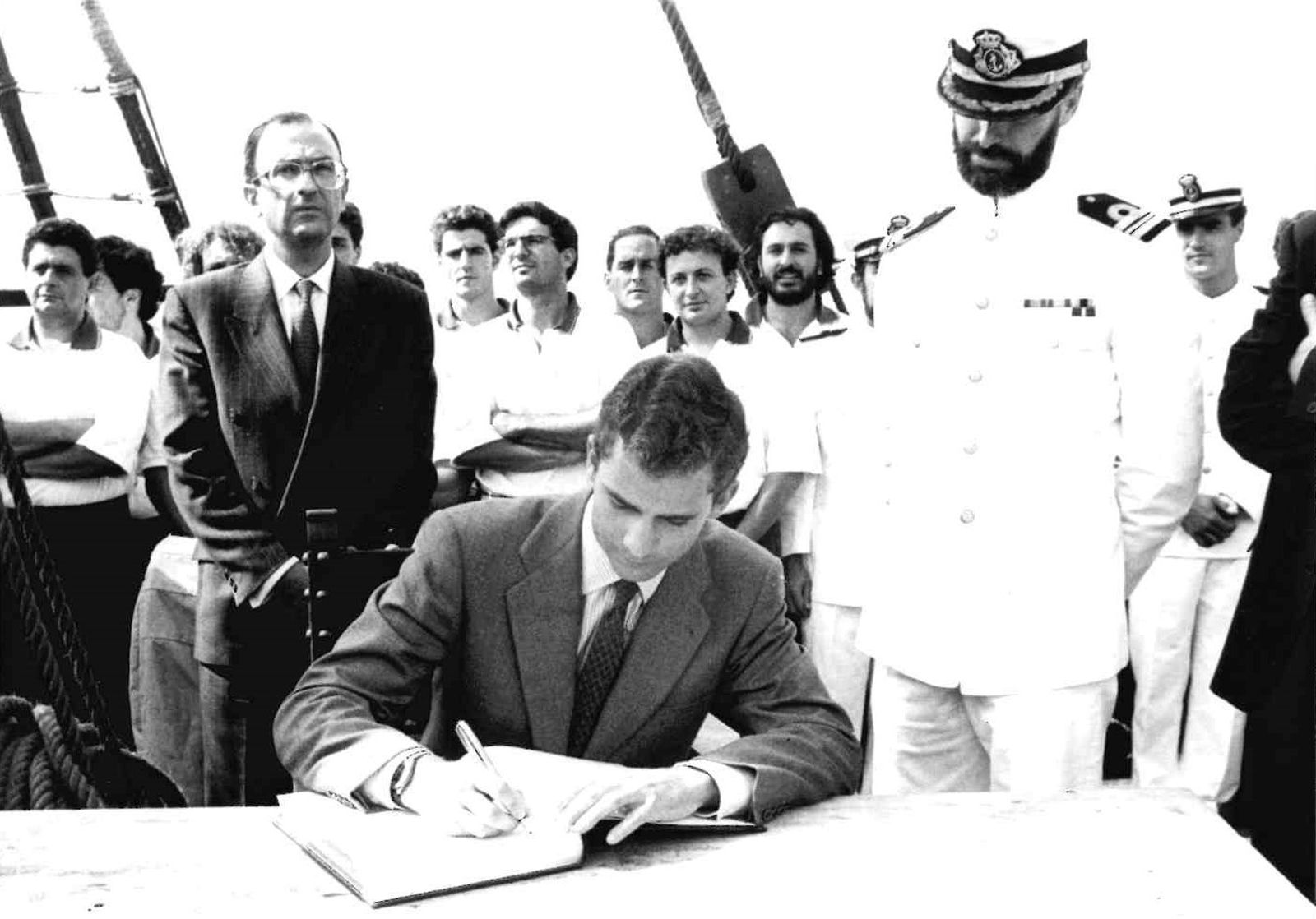 Visita del Príncipe Felipe en 1991 a Huelva