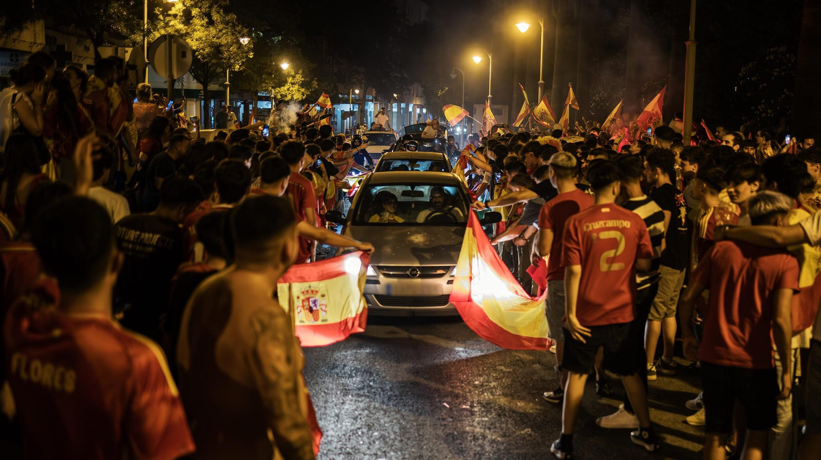 Imágenes de la celebración en Jerez del triunfo de España en la Eurocopa