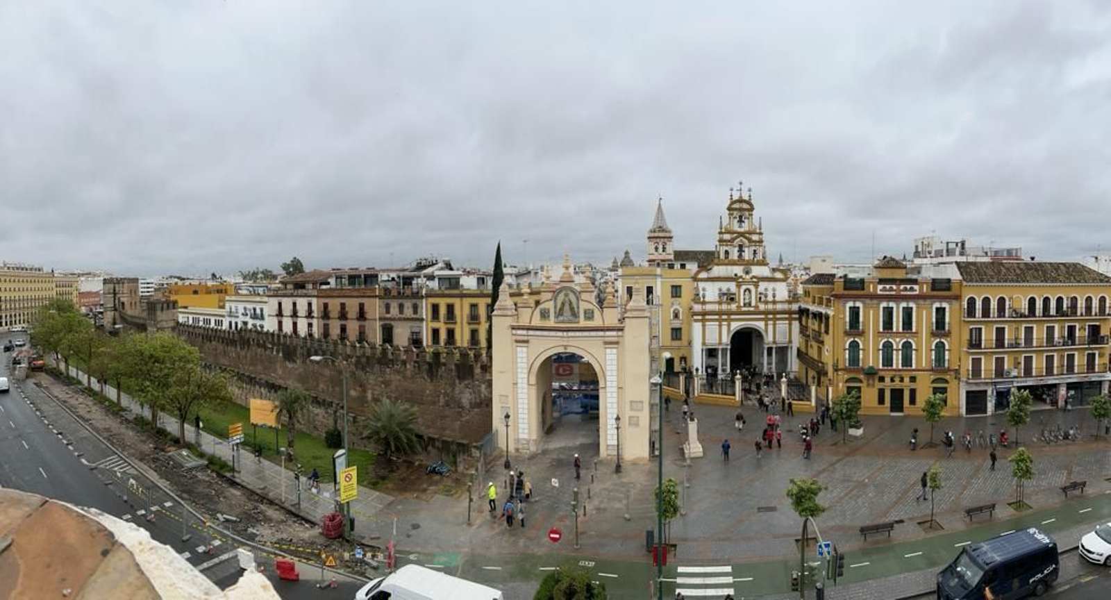 Estado del Arco de la Macarena tras la restauración.