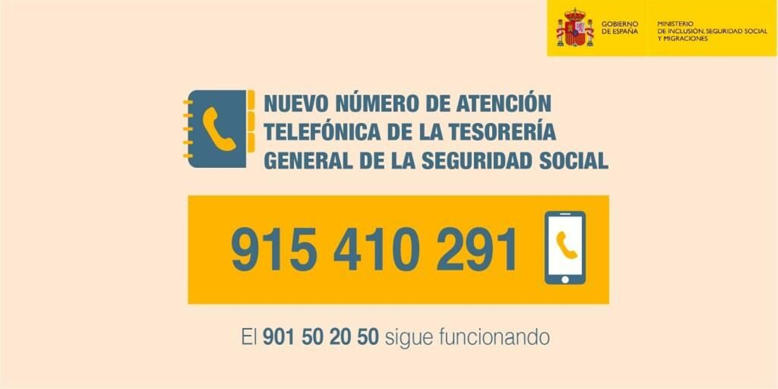 Nuevo teléfono que se suma a la Seguridad Social