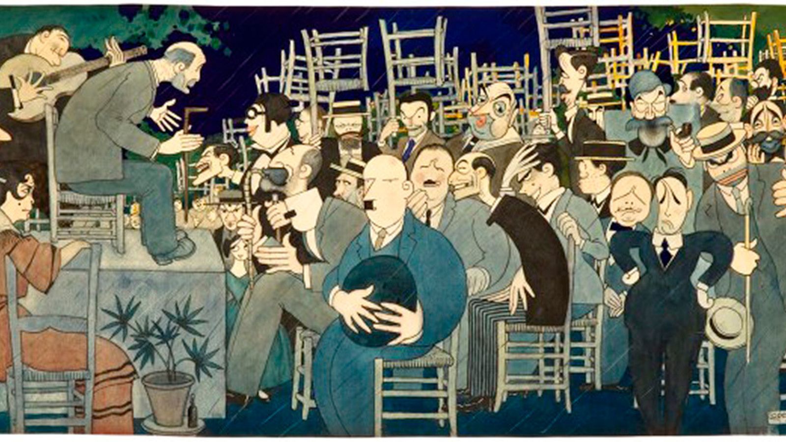 Caricatura del Concurso del Cante Jondo, de López Sancho.