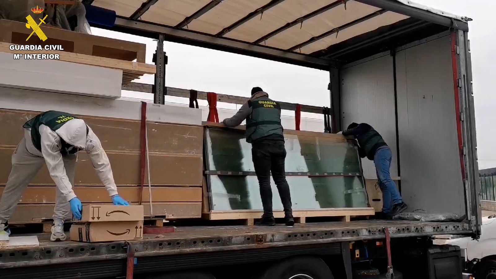 Registro de uno de los camiones utilizados por el grupo criminal.