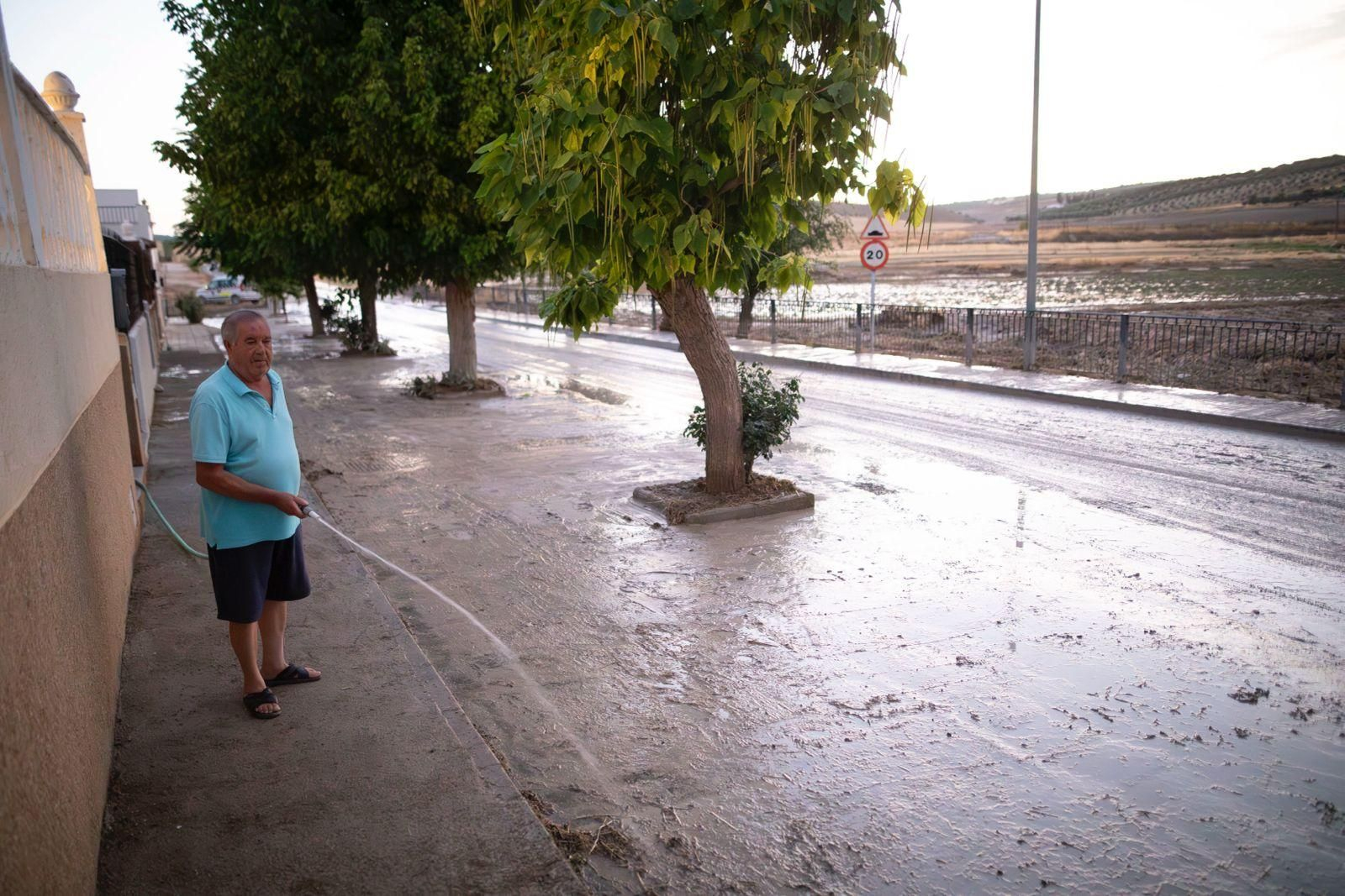 Gobernador afronta los efectos de las lluvias que han anegado la localidad granadina: las imágenes