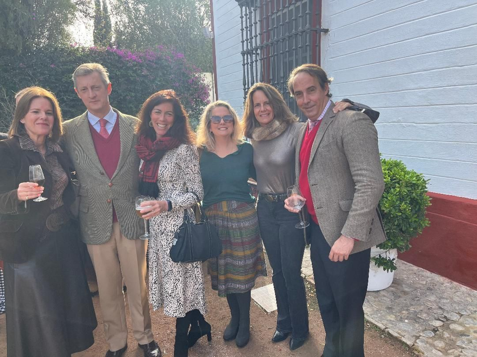 María Mac Crohon, Miguel López de Carrizosa, Cristina Domecq, Aida Domecq, Sole Argudo y Francisco Domecq Sanjuán.