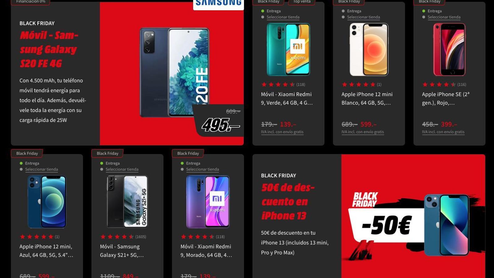 Parte del catálogo de ofertas de Mediamarkt para el Black Friday 2021