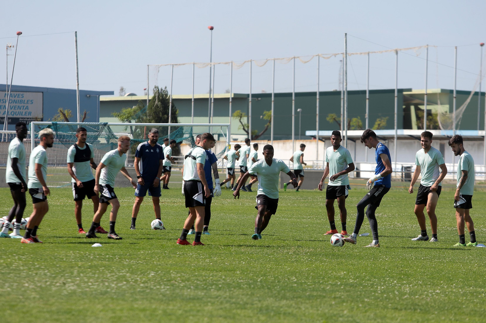Imágenes del entrenamiento del Recre en la Ciudad Deportiva