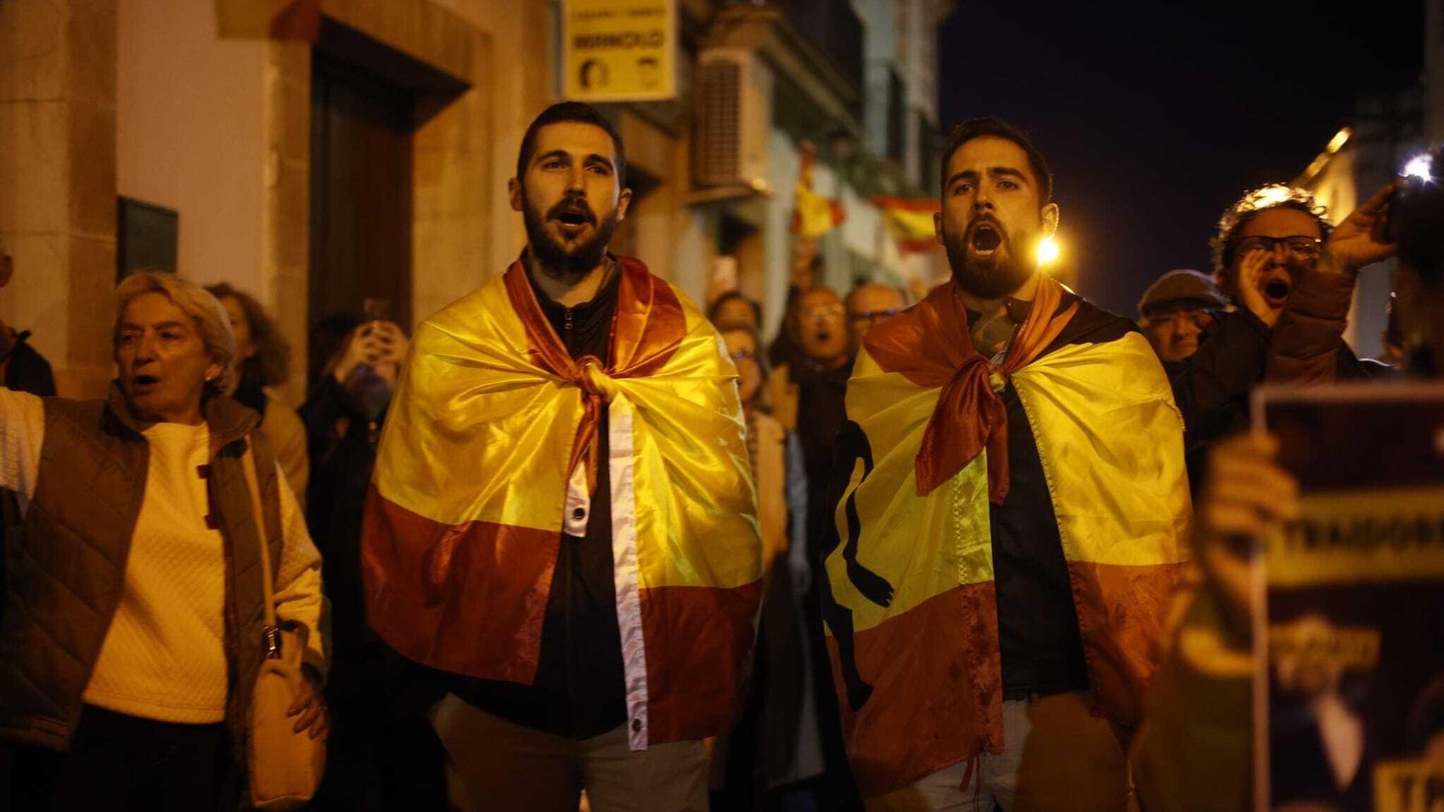 Las banderas de España estuvieron muy presentes en la concentración.
