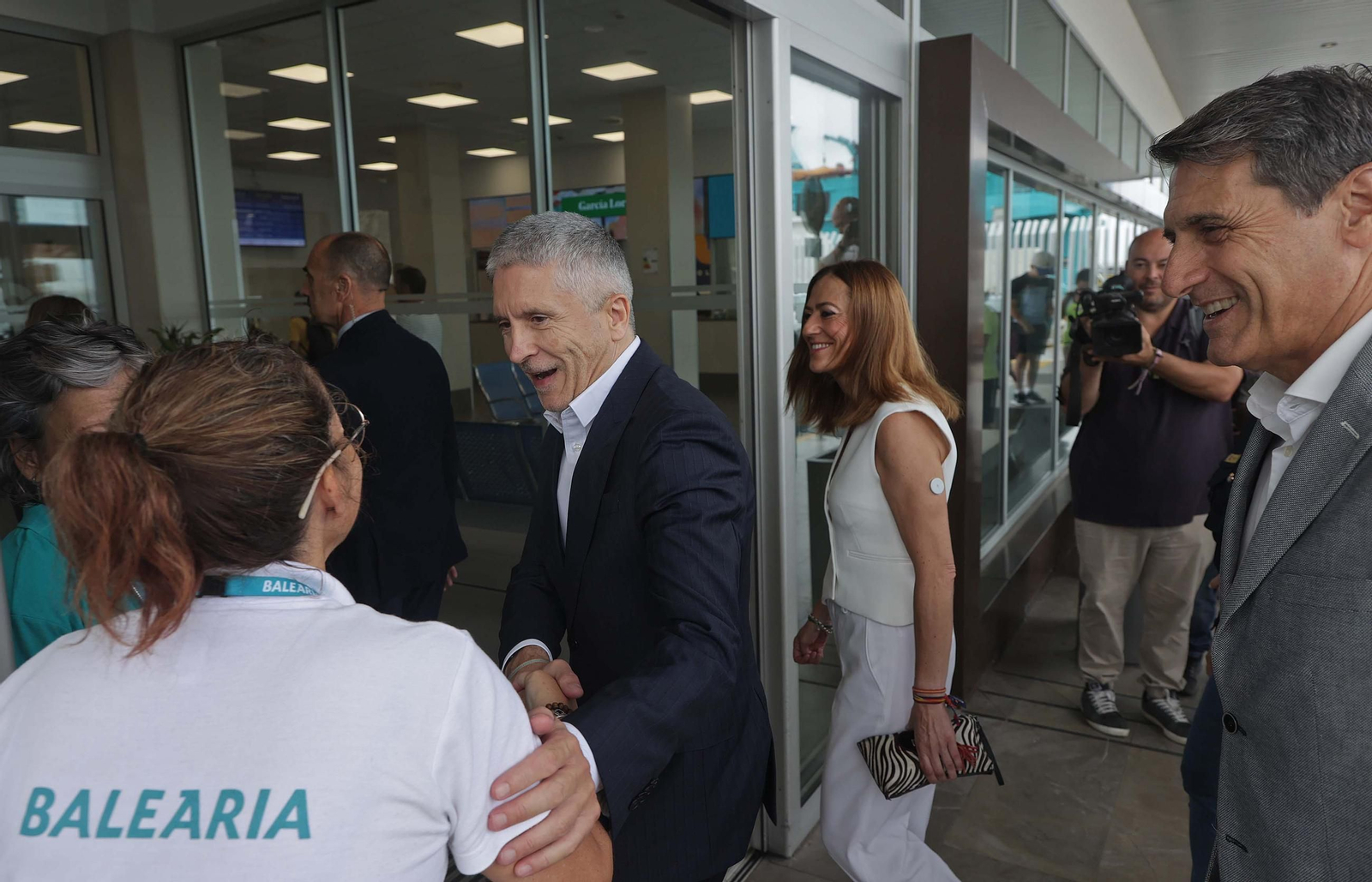 Fotos de la visita de Grande - Marlaska al dispositivo de la OPE en el Puerto de Tarifa