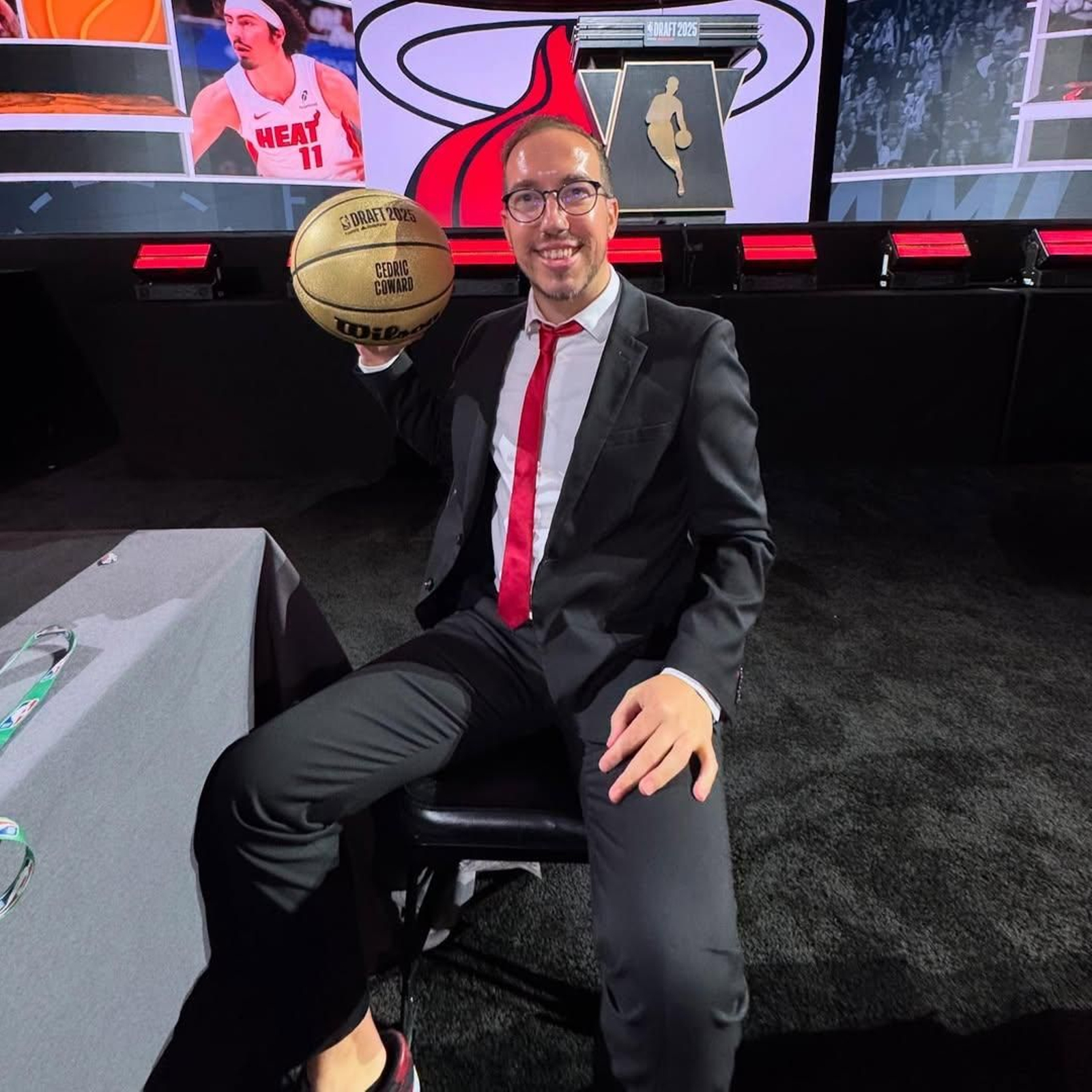 Pedro García Rosado, en el draft de la NBA de 2025, donde estuvo un jugador de su universidad.