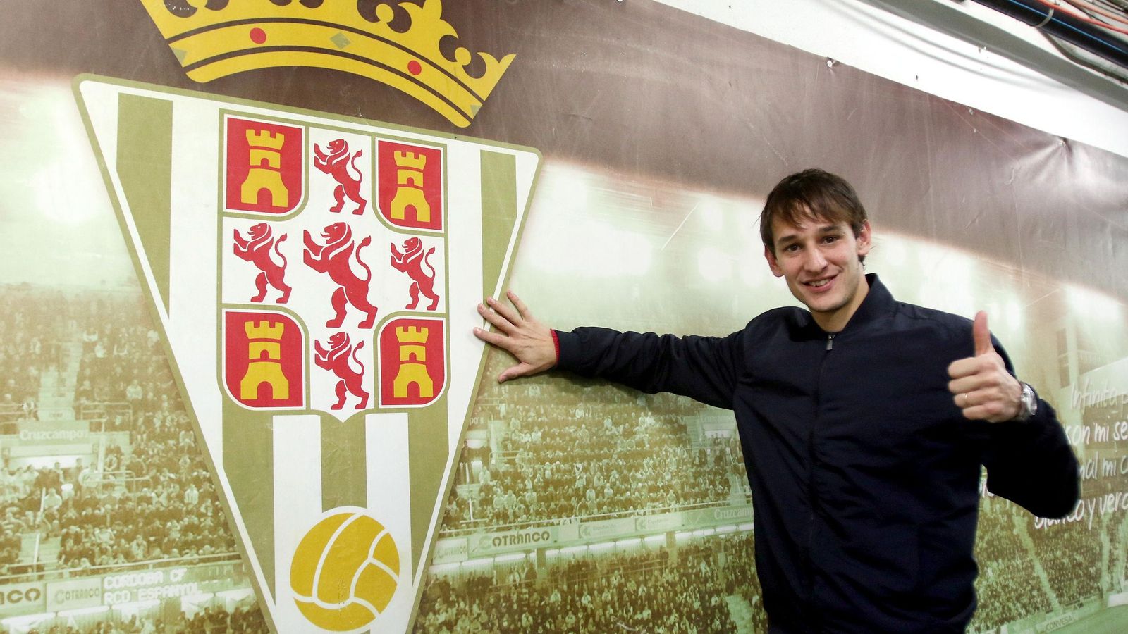 Mariano Bíttolo, durante su presentación con el Córdoba CF.