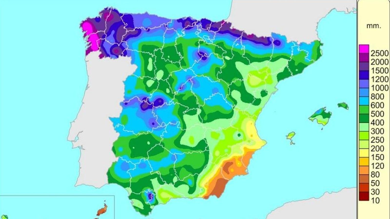 Precipitación acumulada en la última semana del año hidrológico 2023/24