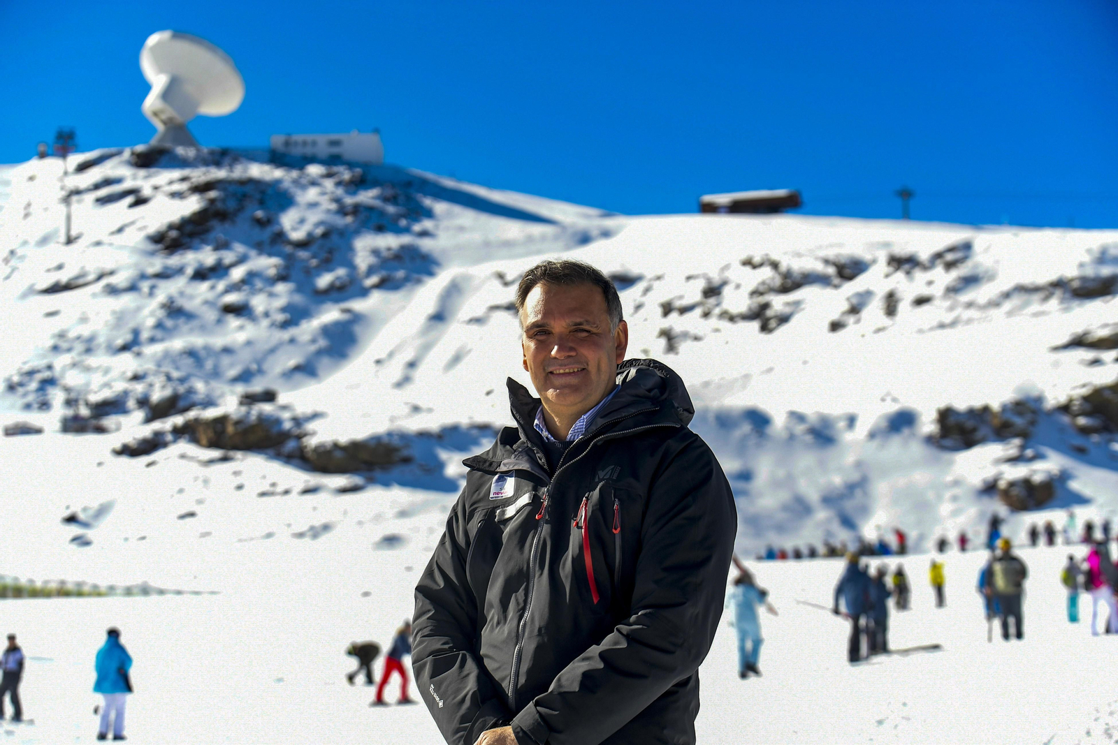 Jesús Ibáñez, sonriente en la zona de Borreguiles durante la mañana de ayer.