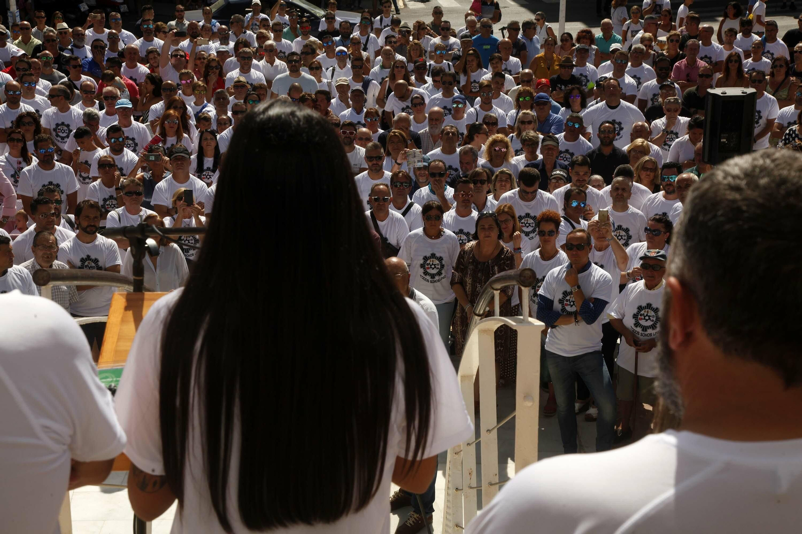 Imágenes de la manifestación de apoyo a Antonio Garrido, policía apuñalado en Punta Umbría