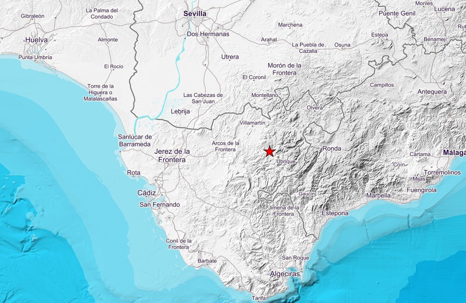 Captura del lugar de los seismos esta madrugada.