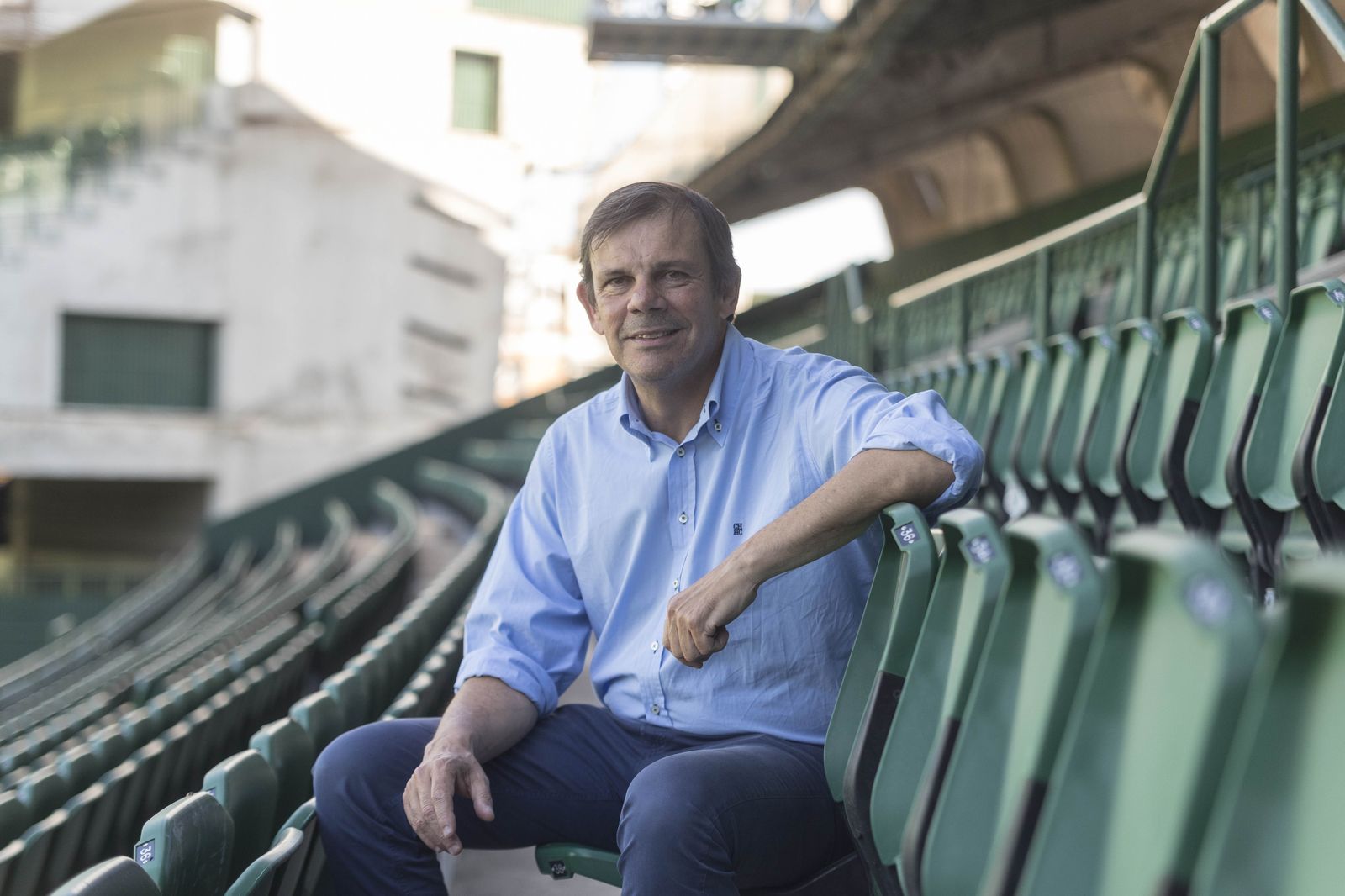 Juanma Rodríguez, en el estadio Benito Villamarín.