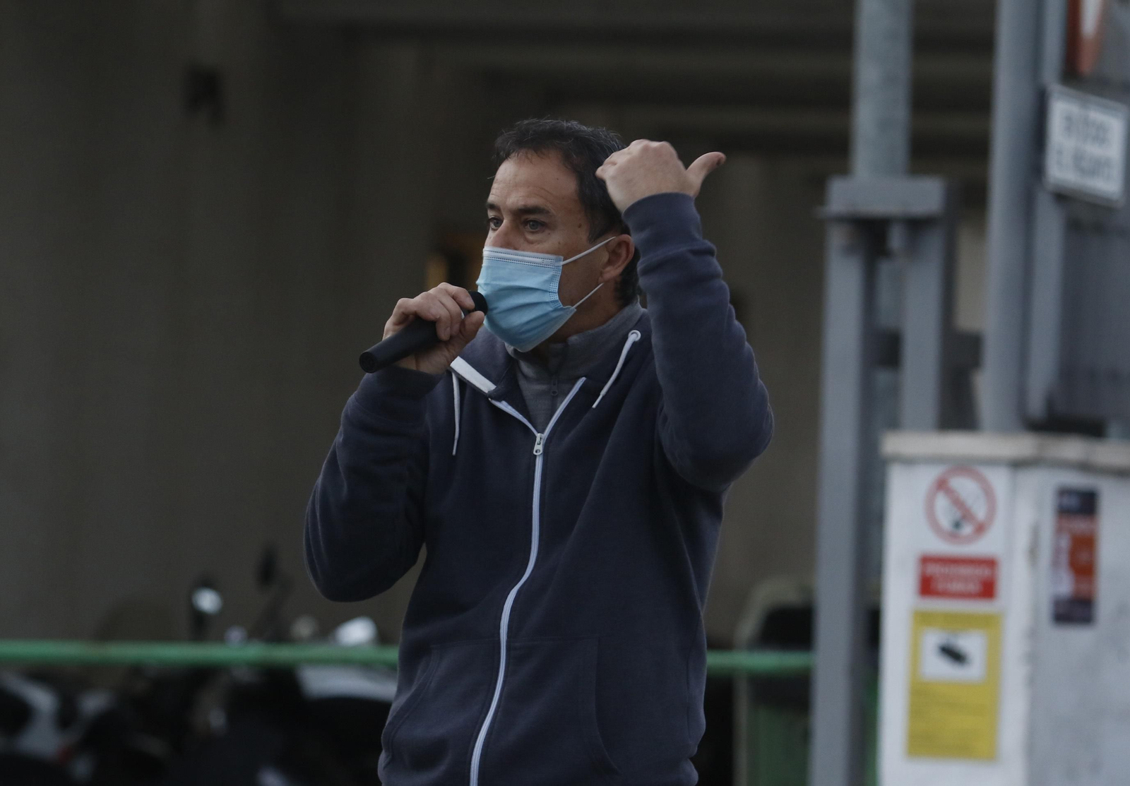 La caravana de protesta de la plantilla de Aucorsa, en fotografías