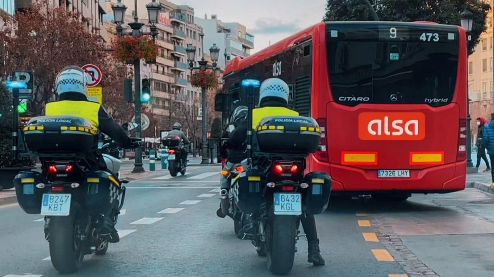 Cortes de tráfico de la Policía Local de Granada