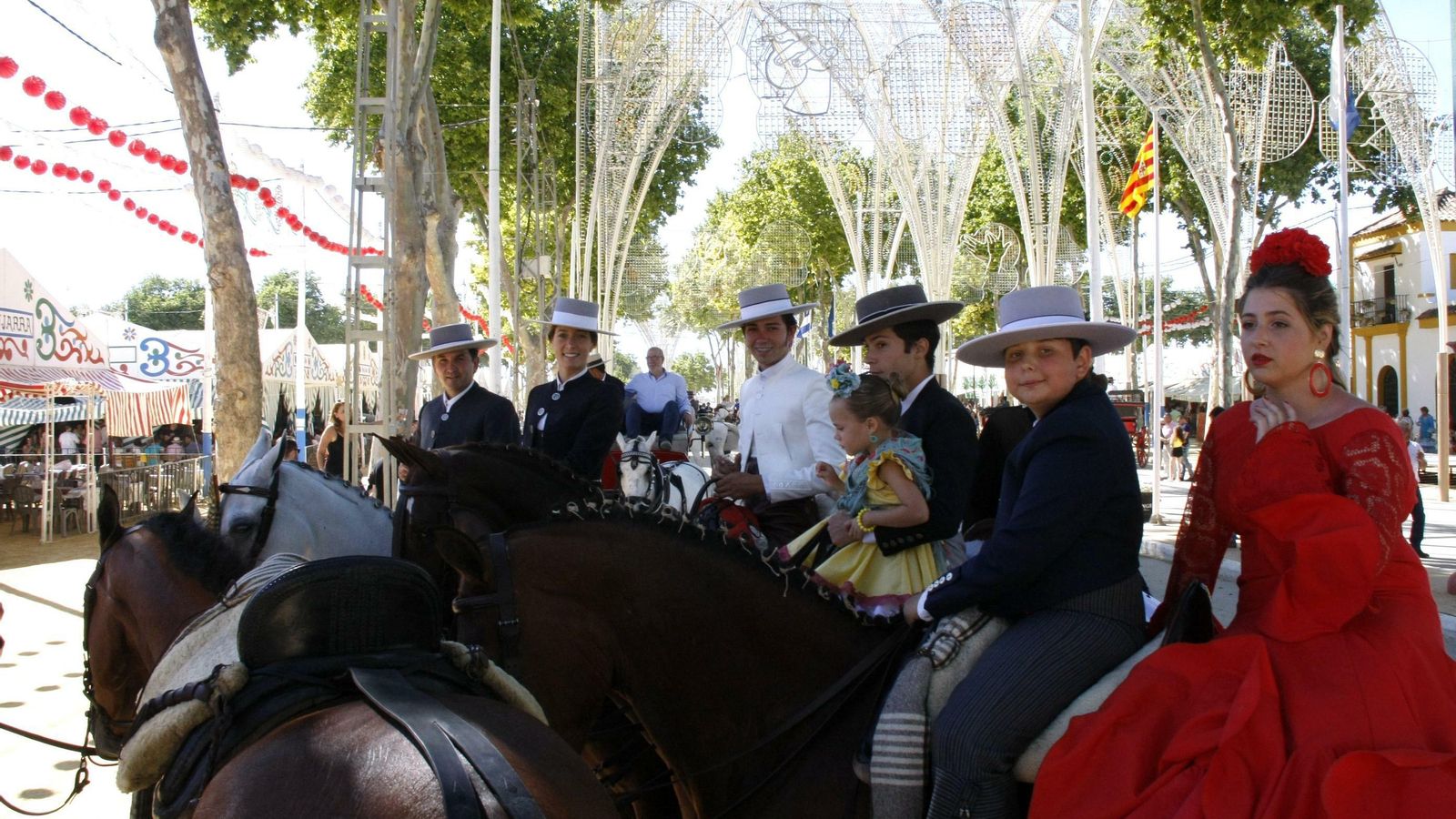 Algunos de los participantes en el concurso de caballistas.