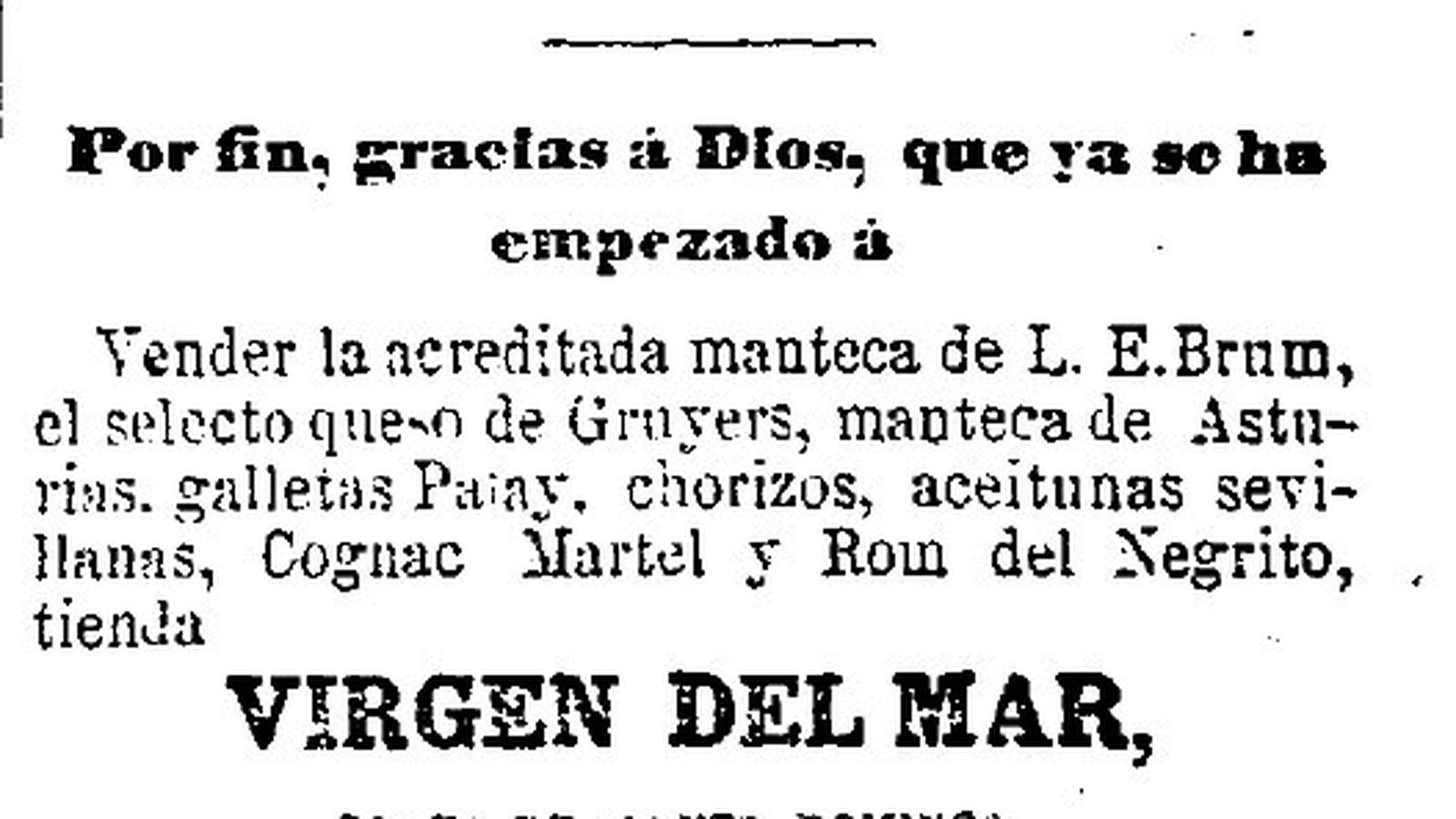 Anuncio tienda de 1886