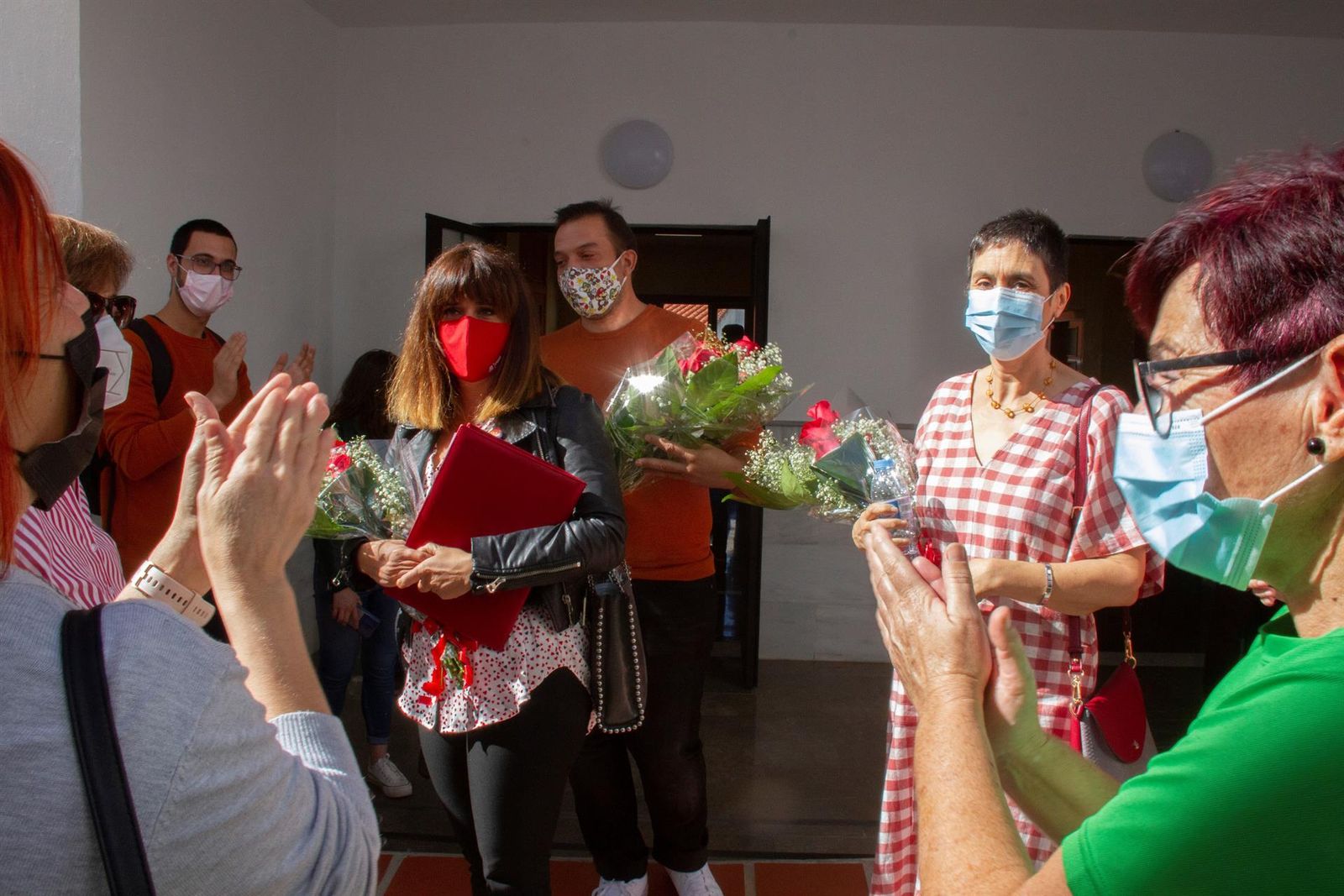 Irene Justo (PSOE)  tras triunfar la moción de censura y ser elegida Faustina Béjar (PP)